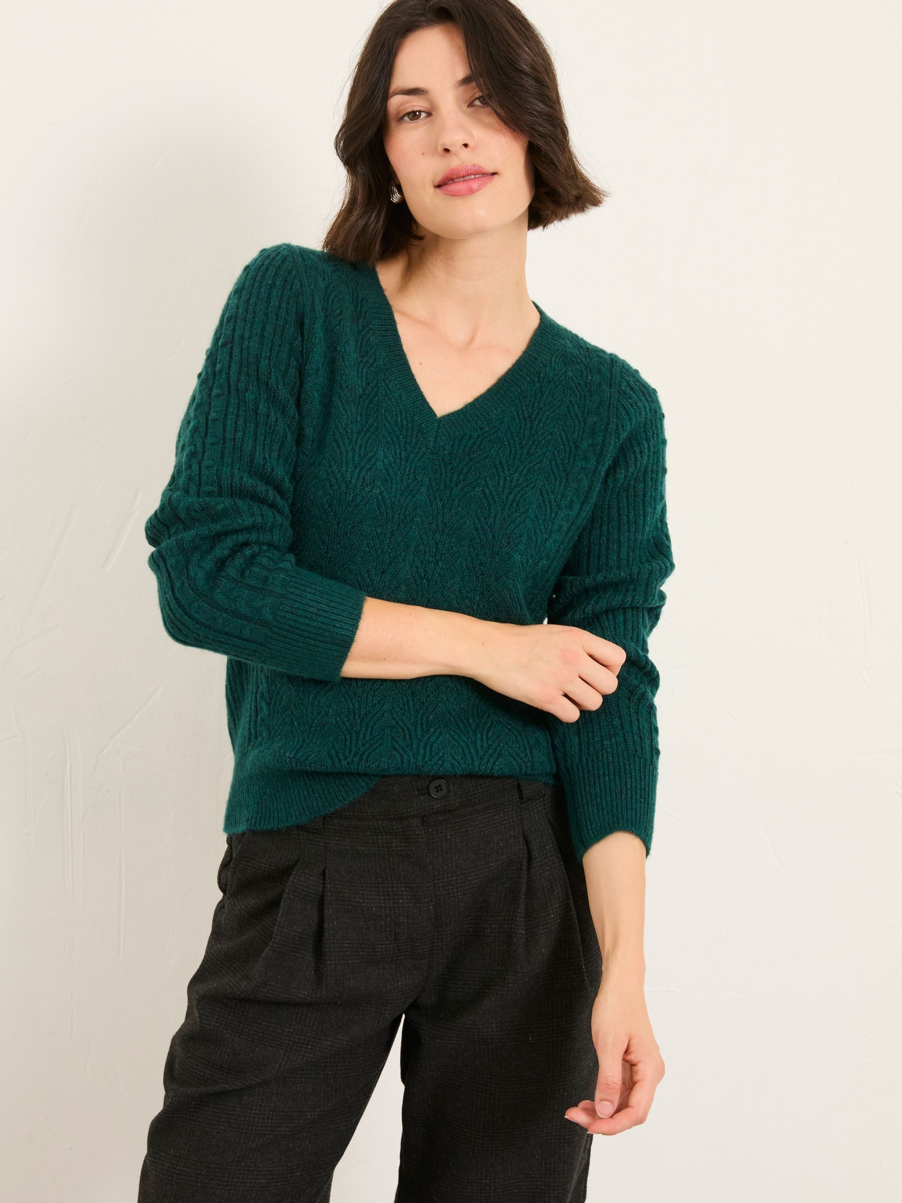 Marie Teal Blue Knitted Stitch Jumper (F87763) | £54