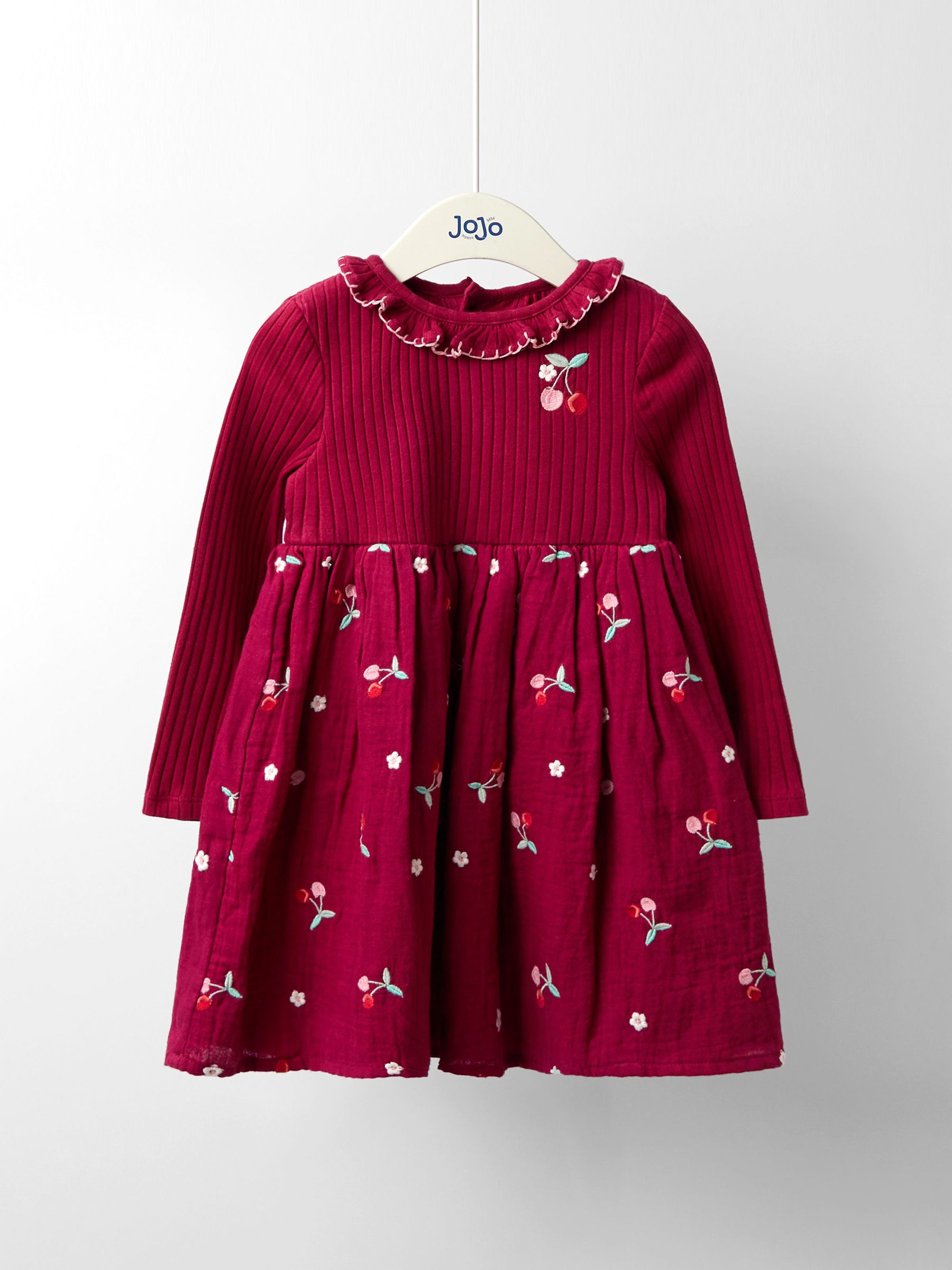 Red Embroidered Rib Cheesecloth Dress (F89477) | £27 - £30