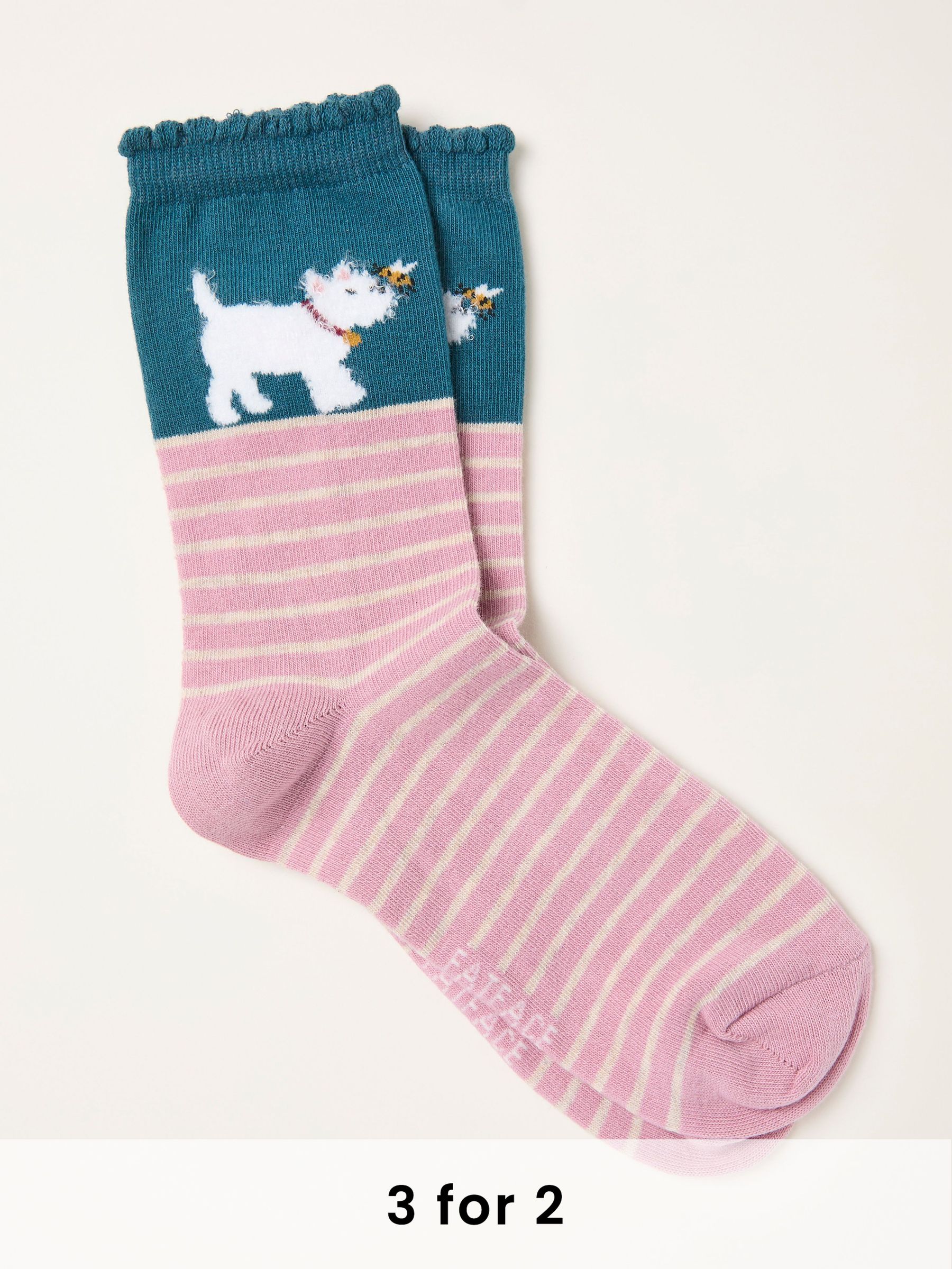 Teal Blue Westie Socks (F89598) | £7.50