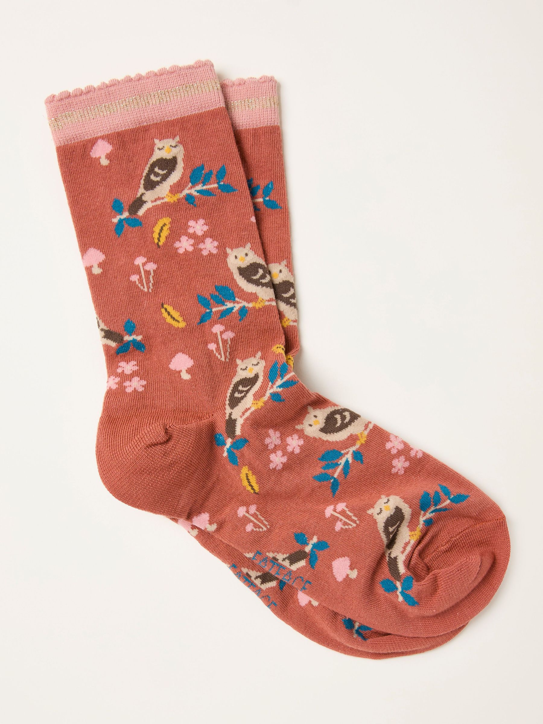Orange Owl Woodland Socks (F89616) | £7.50