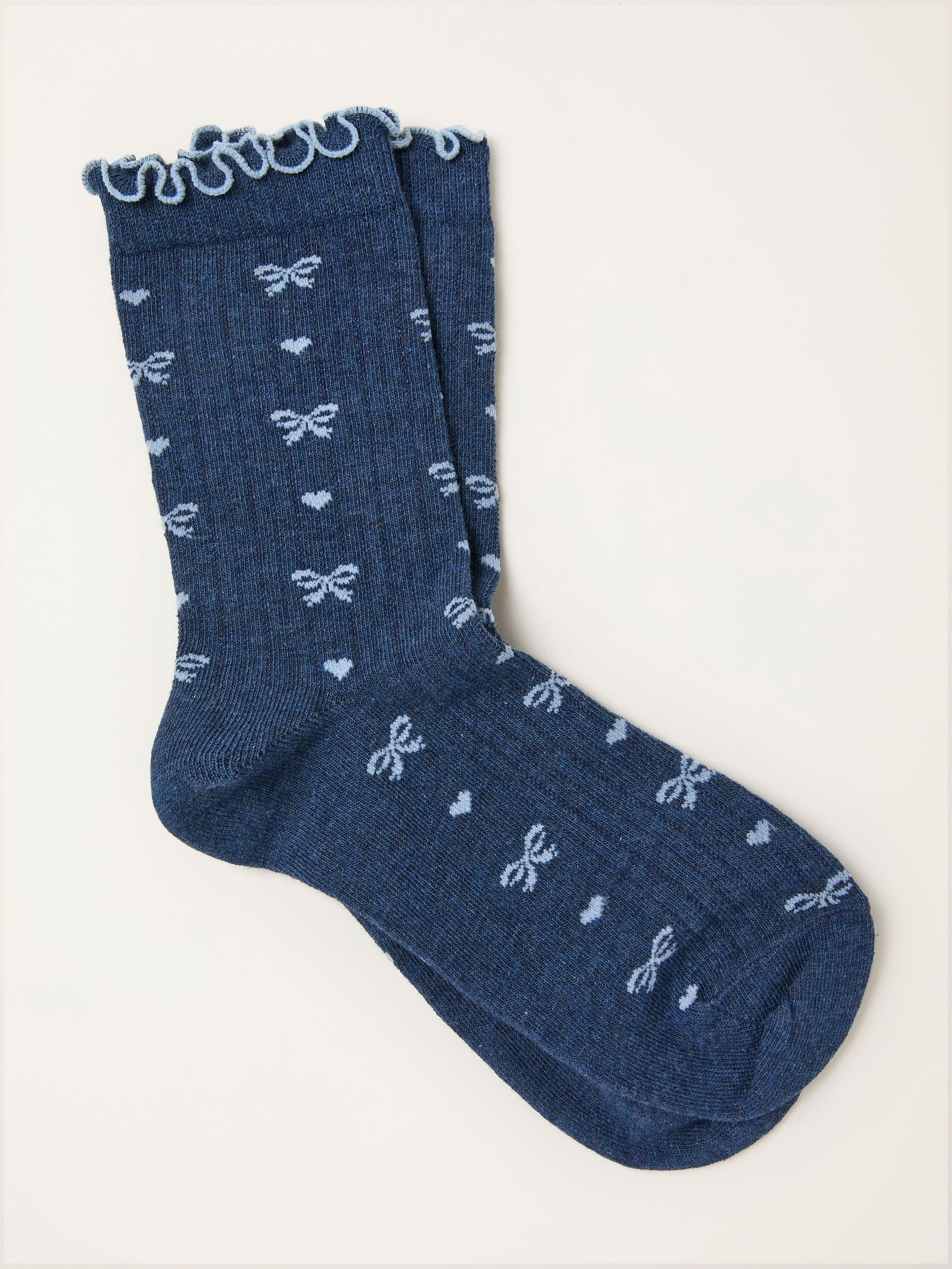 Navy Bow Socks (F89622) | £7.50