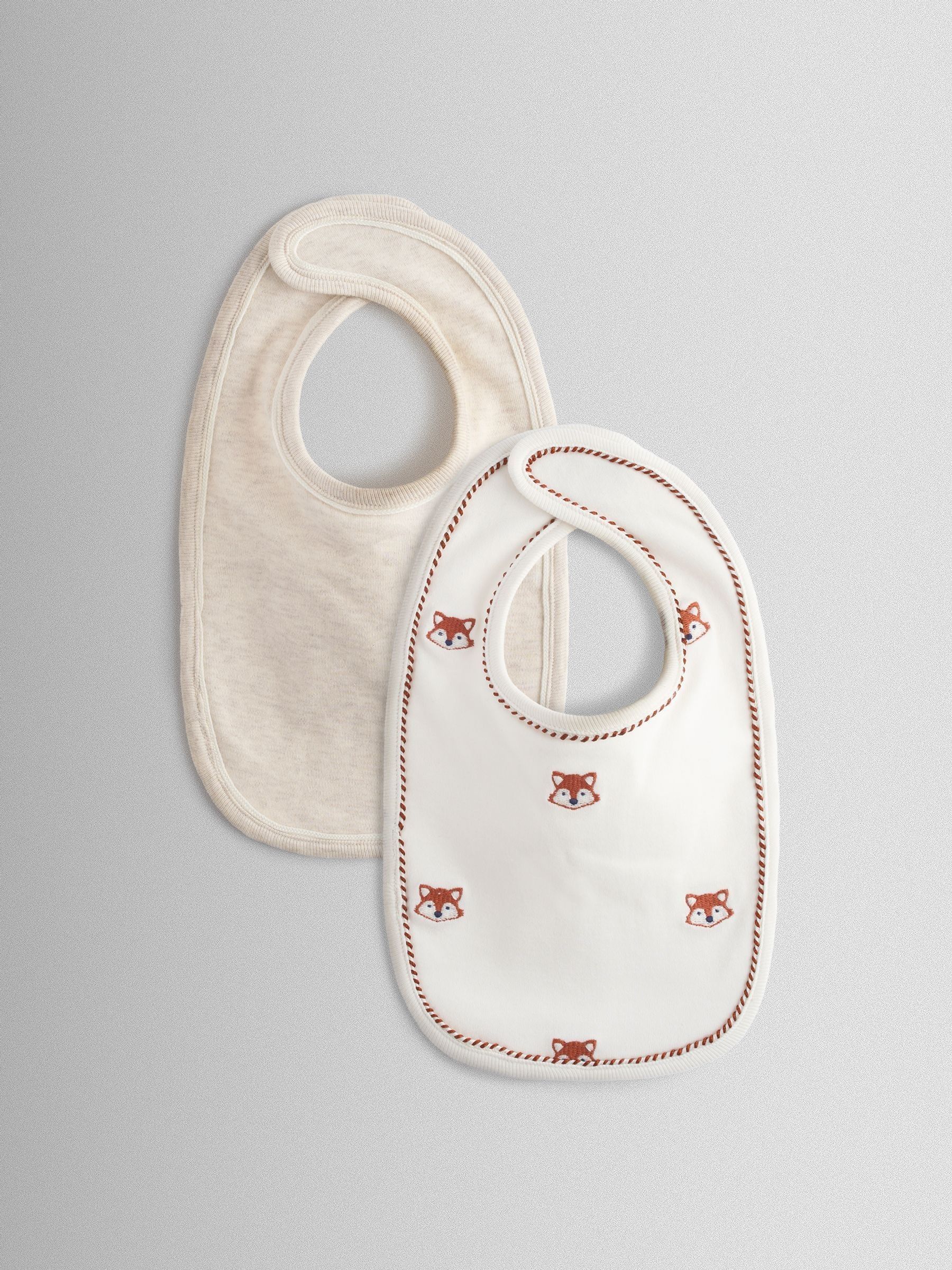 Cream Fox Embroidered Bib (F89993) | £12