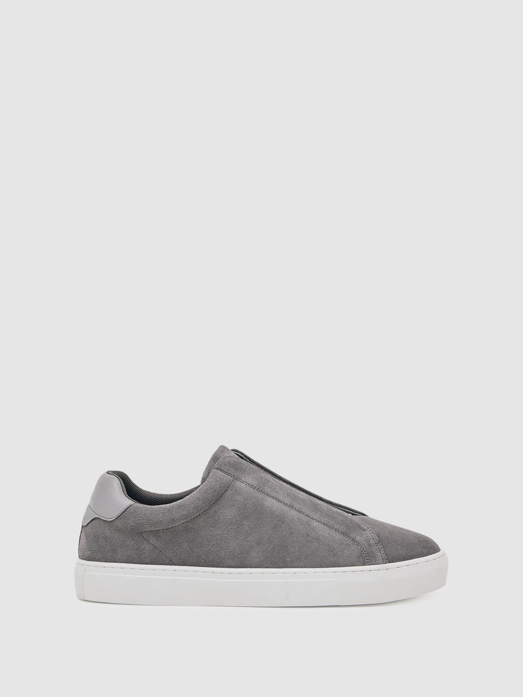 Suede Slip-On Elasticated Trainers in Grey (F91371) | £138