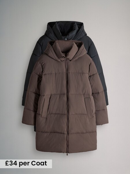 2 Pack Padded Midi Coats (F92735) | £68
