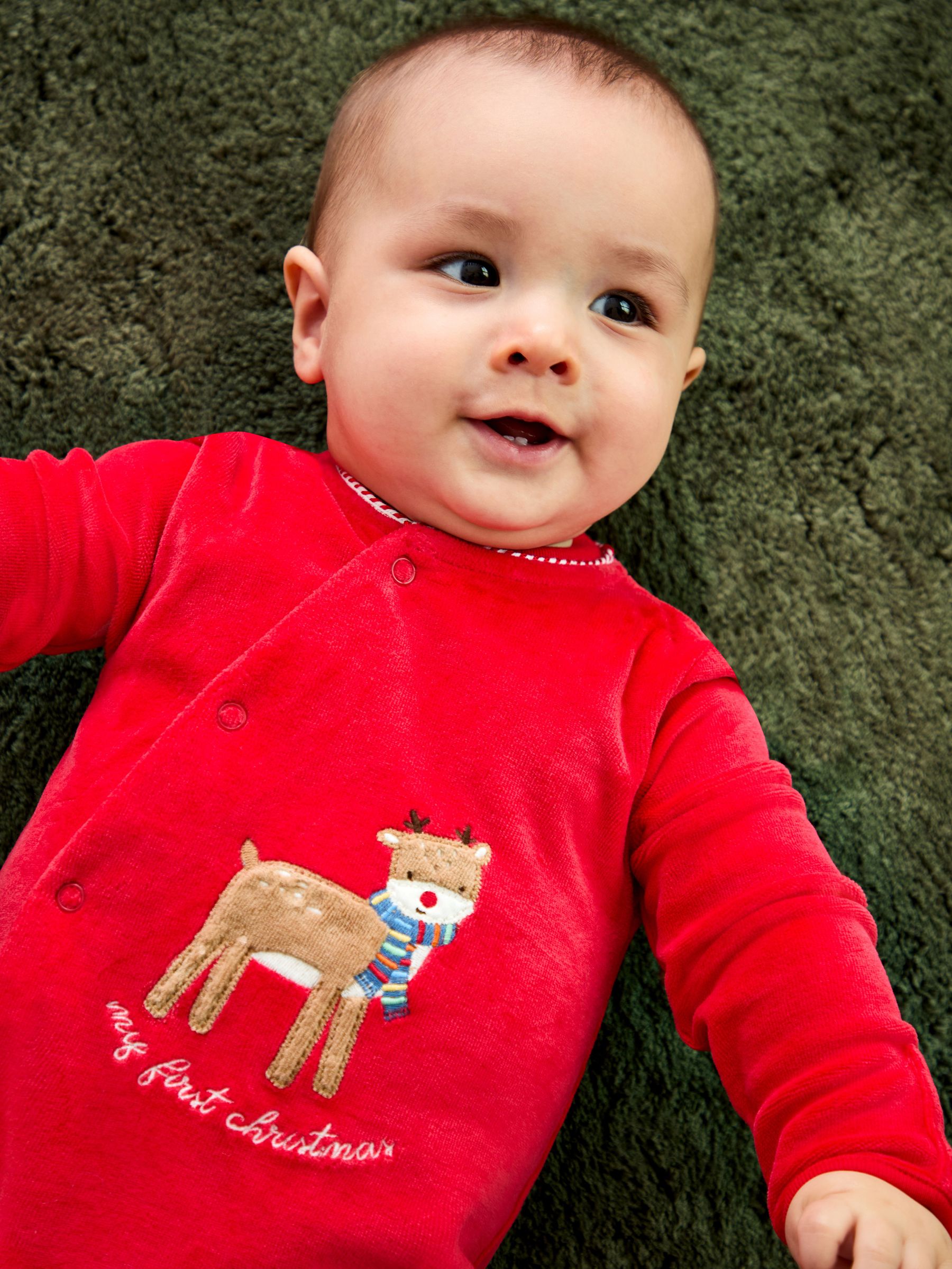 Red Raindeer My First Christmas Velour All-In-One (F93797) | £24