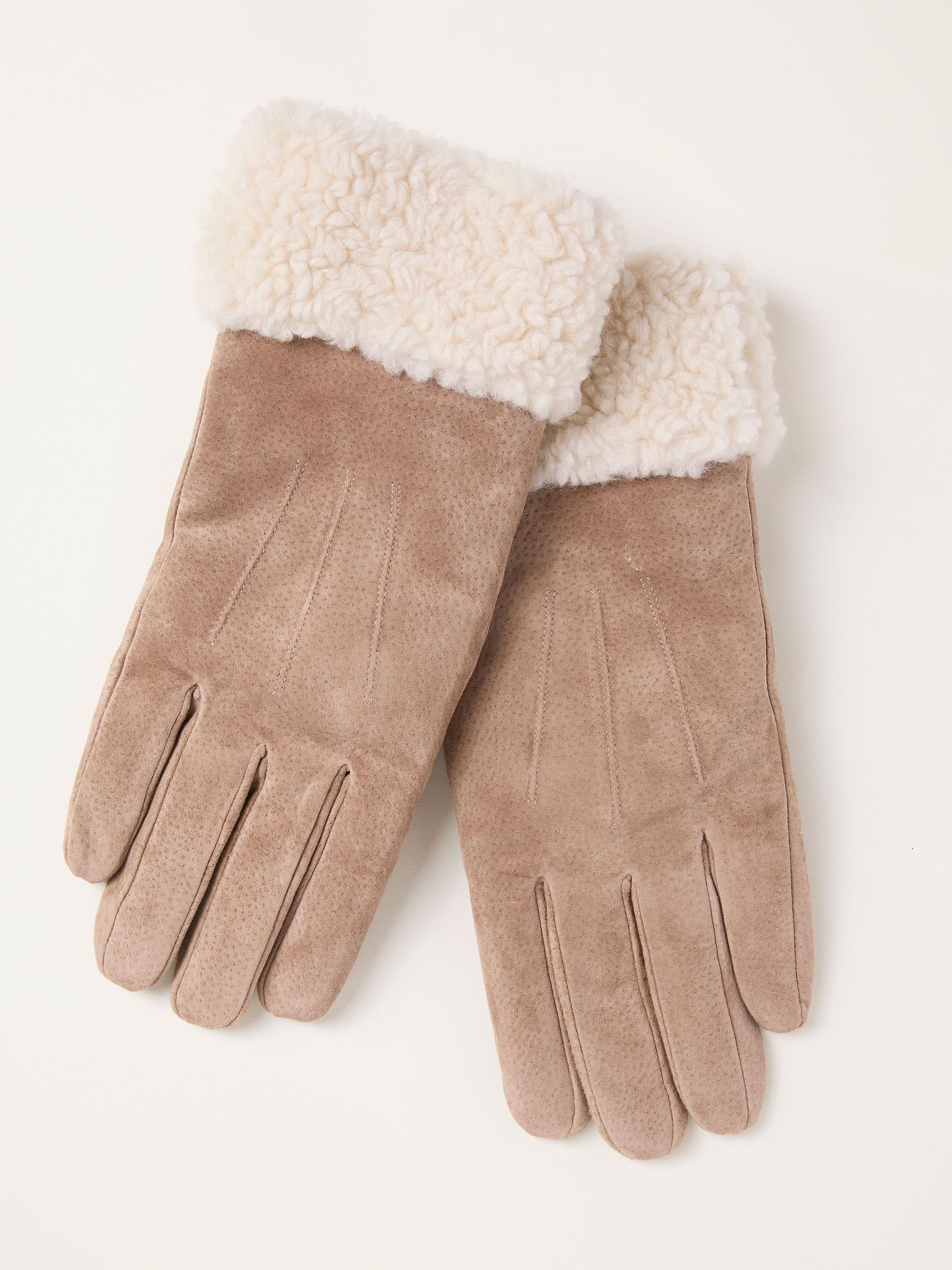 Mink Brown Suede Gloves (F94686) | £35