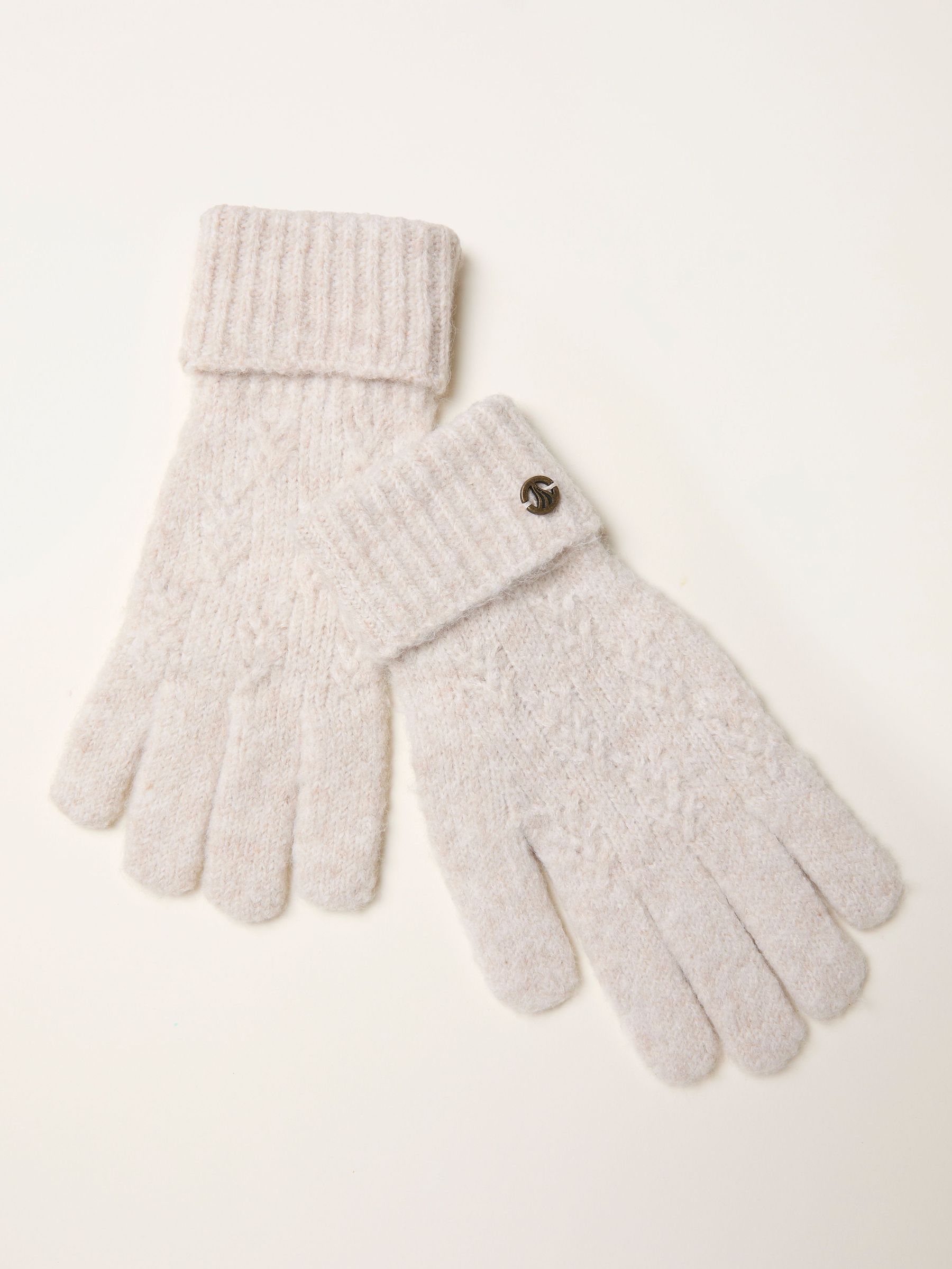 Ivory Leaf Knit Gloves (F94691) | £18