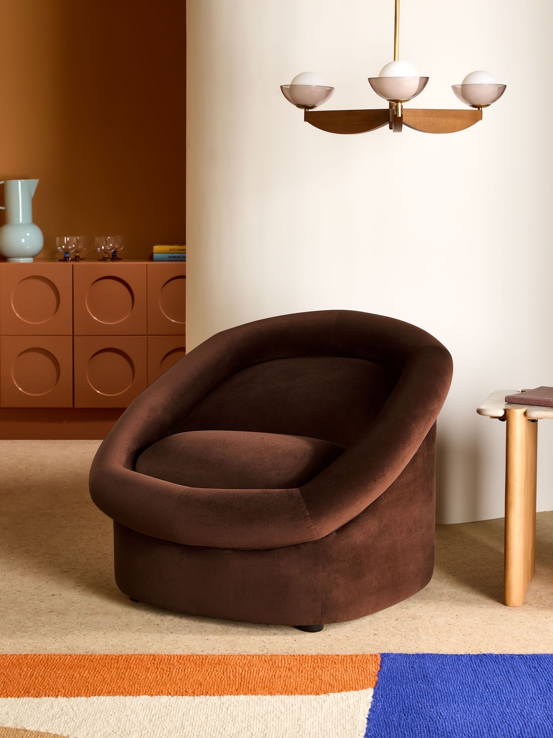 Seattle Accent Chair in Dark Truffle Brown Velvet (F94797) | £499