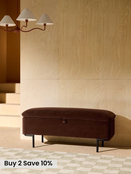 Harlow Storage Ottoman Bench in Chocolate Brown (F94798) | £349