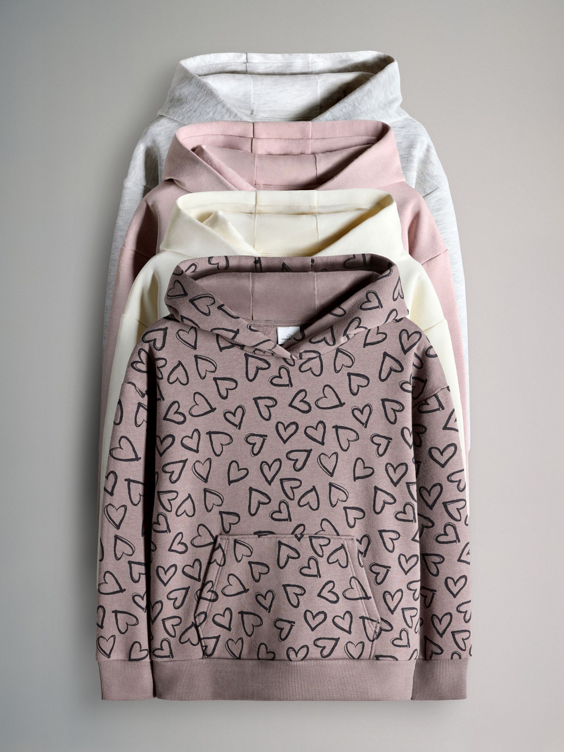 Brown/Pink/Cream/Grey Marl - 4 Pack Relaxed Hoodies (F94880) | £28 - £35