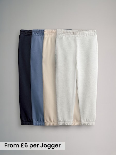 Blue/Cream/Grey - 4 Pack Cuffed Sweat Joggers (F94937) | £24 - £30