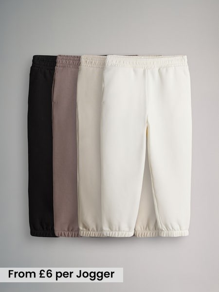 Black/Brown/Cream - 4 Pack Cuffed Sweat Joggers (F94940) | £24 - £29