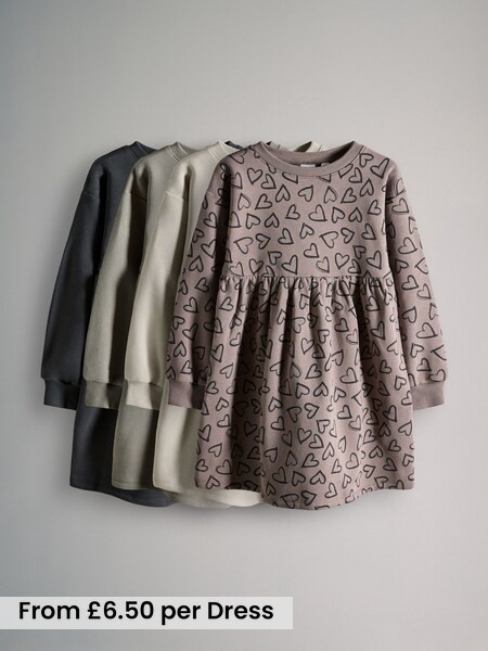 Grey/Stone - 4 Pack Sweat Dresses (F94948) | £26 - £34