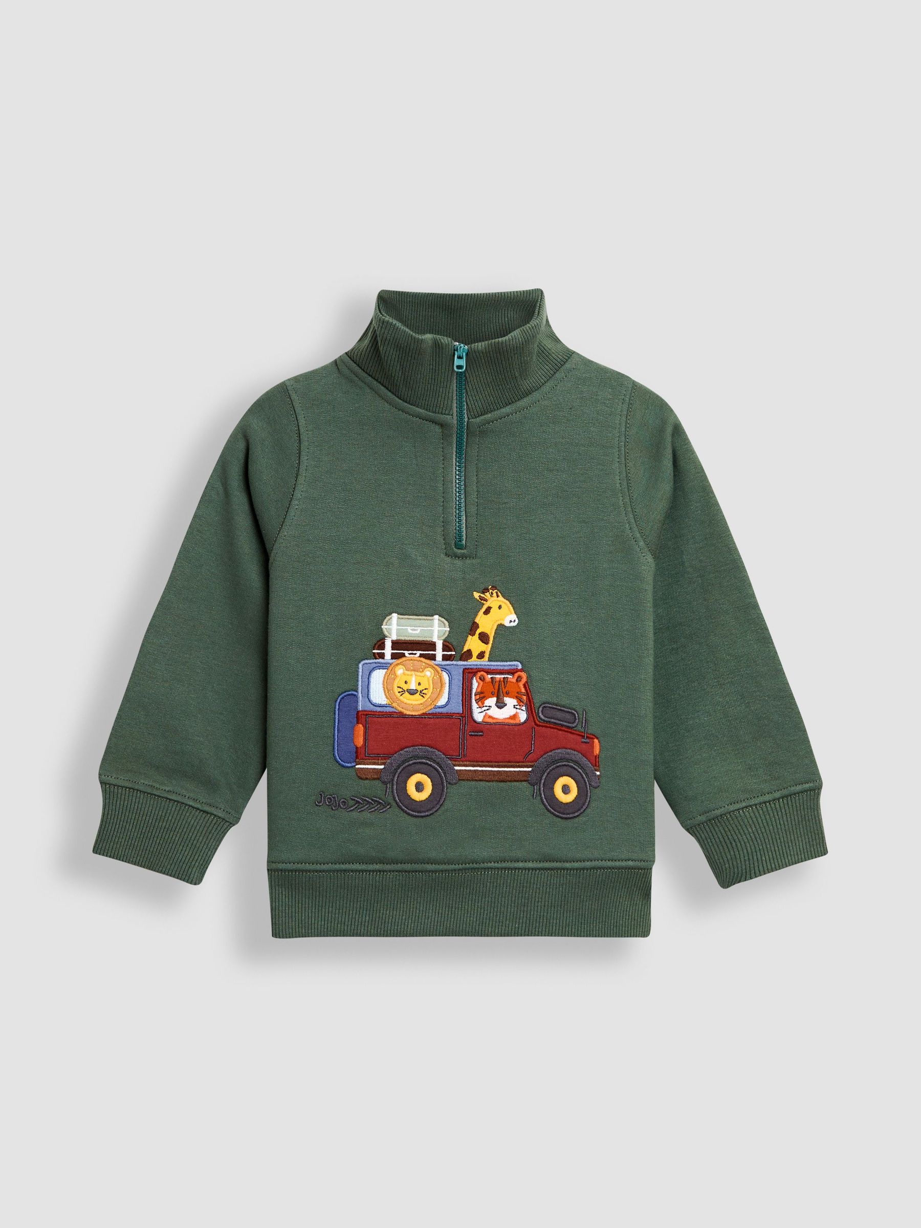 Green Tractor Applique Half-Zip Sweatshirt (F96700) | £25 - £28