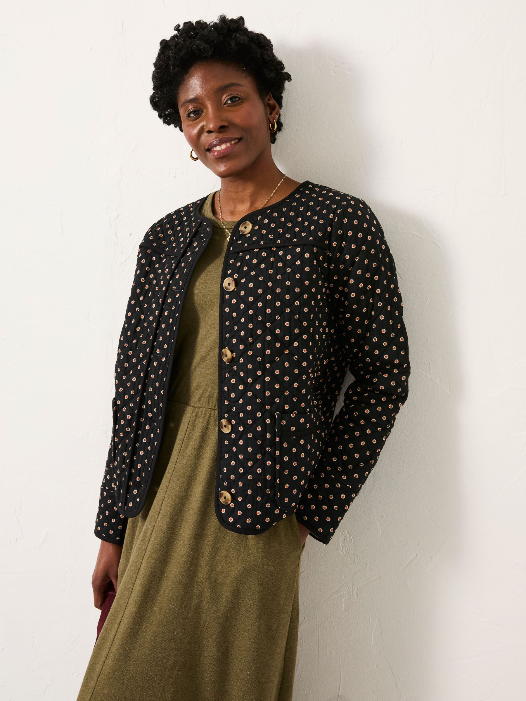 Mia Black Geo Quilted Jacket (F96836) | £69