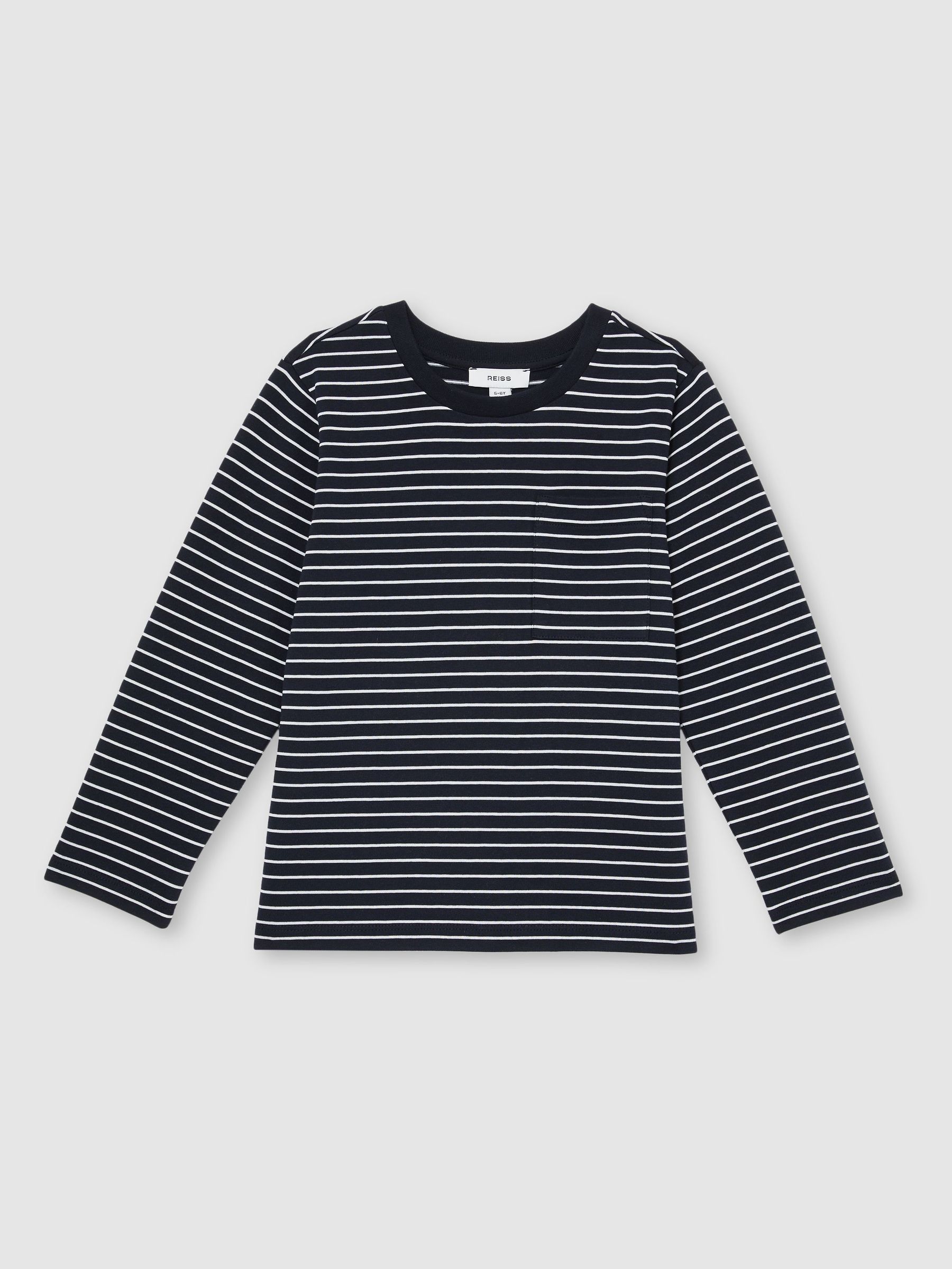 13-14 yrs Stretch-Cotton Stripe T-Shirt in Navy/White (F97857) | £26