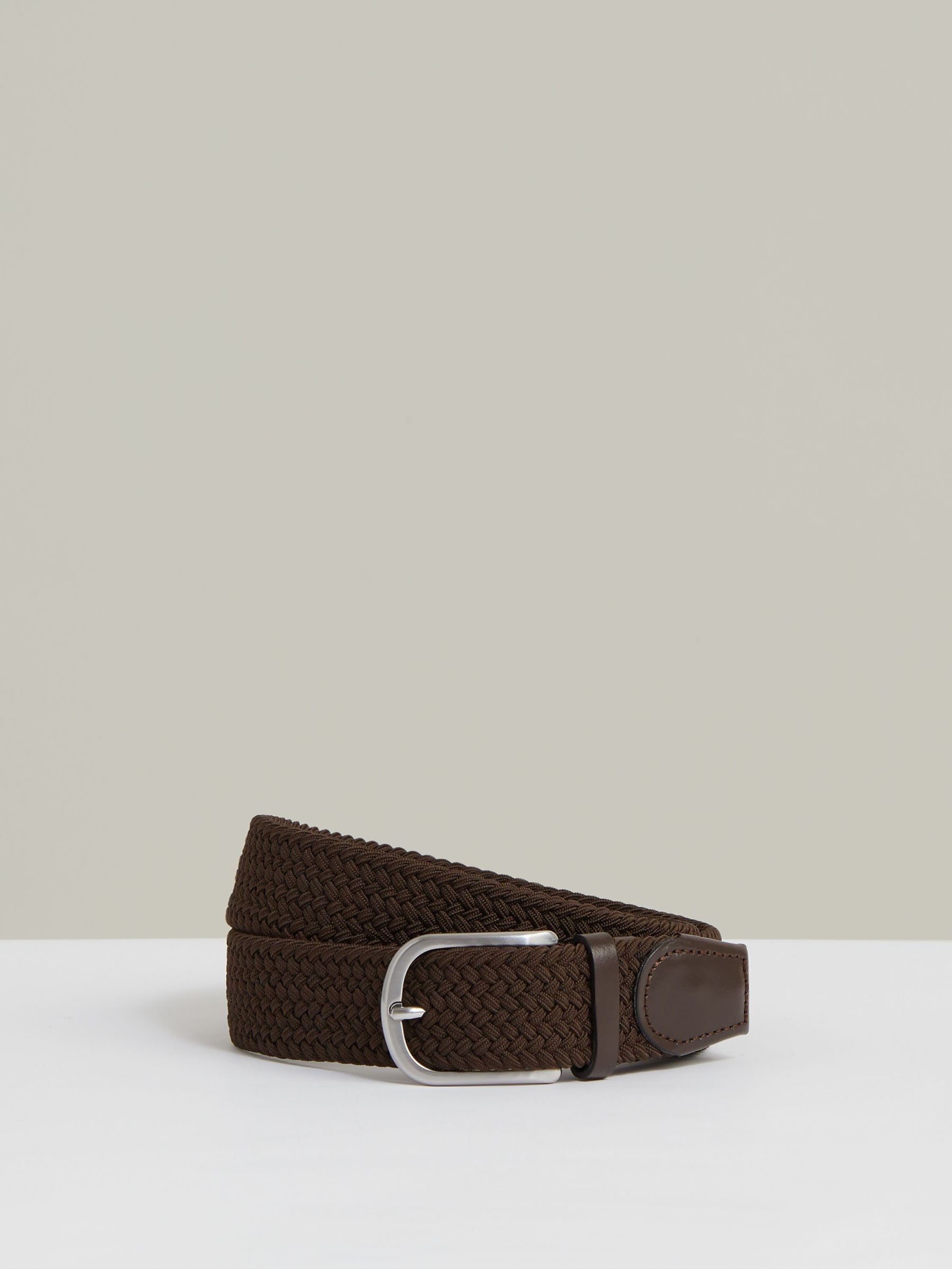Basket Weave Belt in Dark Brown (F97930) | £58