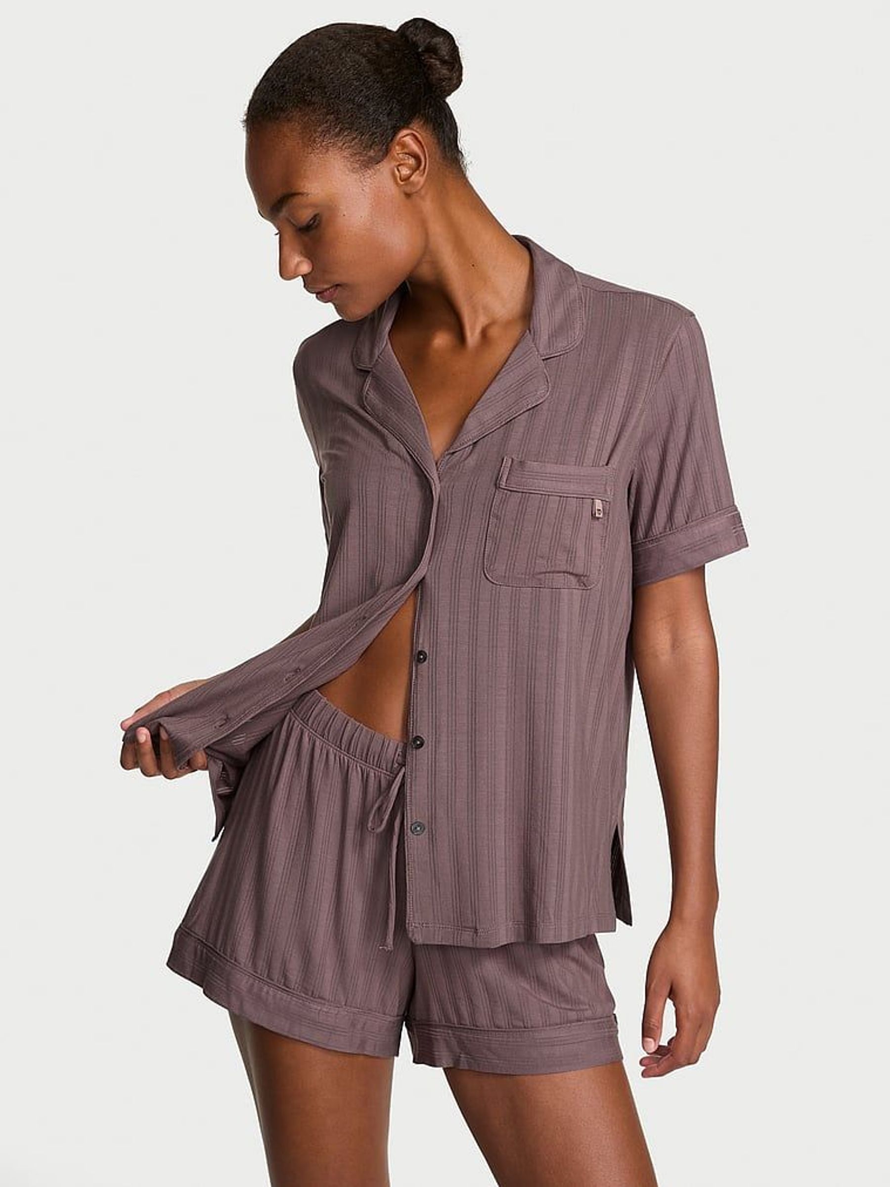Cocoa Blush Brown Modal Short Pyjama Set (F99914) | £59