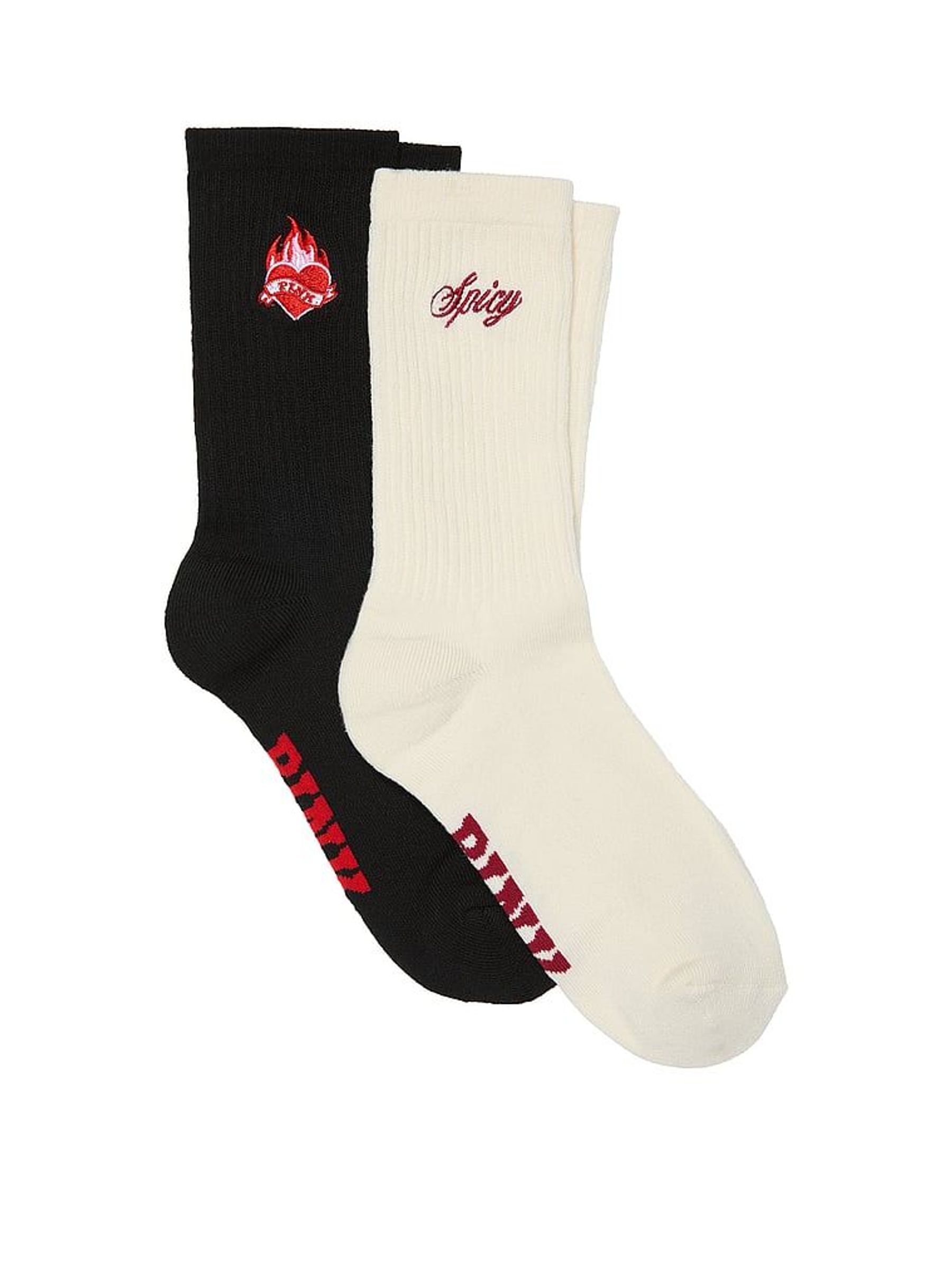Pure Black/White Shell 2 Pack Crew Socks (G00091) | £15