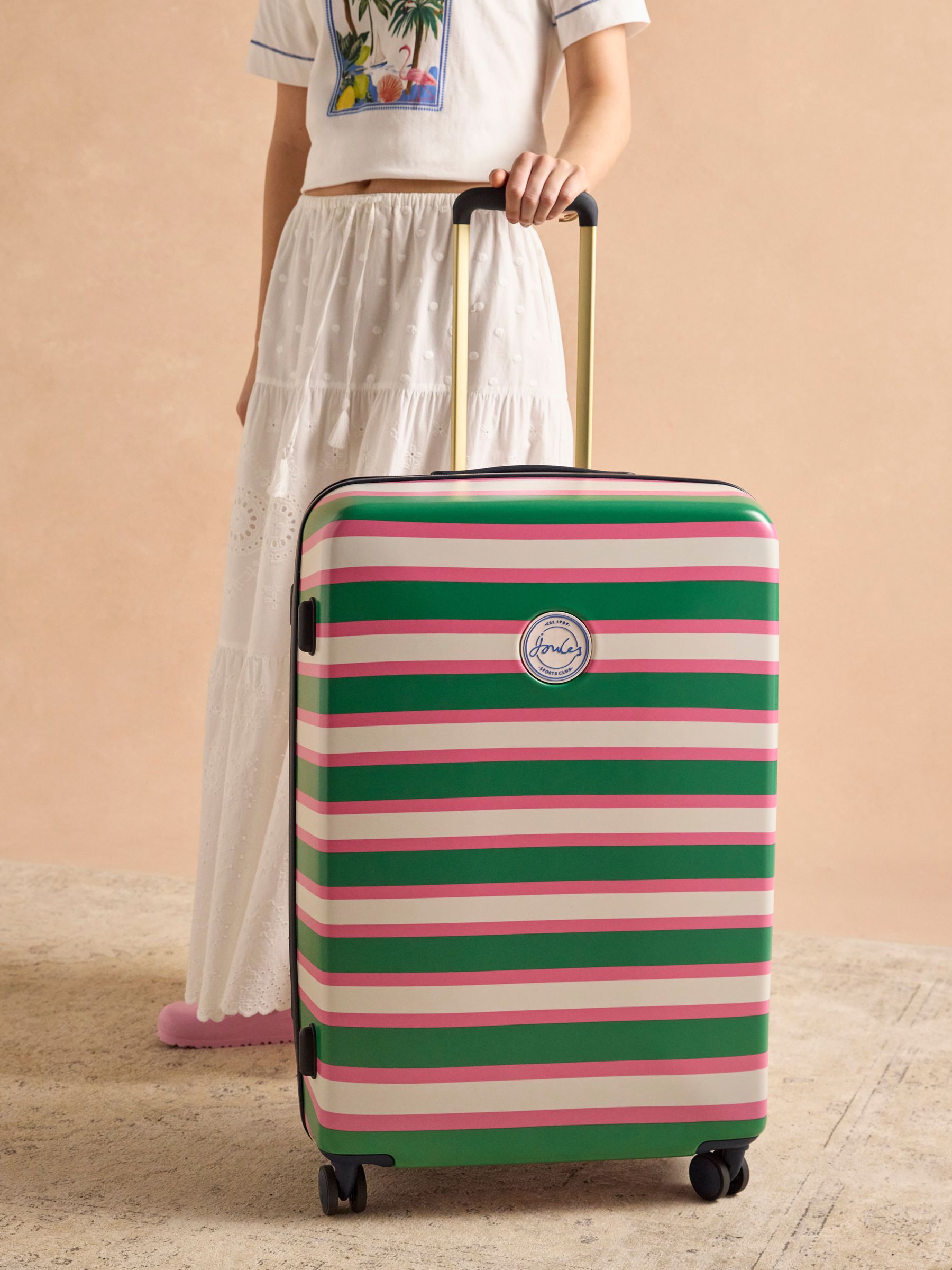Resort Stripe Large Four Wheel Hard Shell Suitcase (G01741) | £199