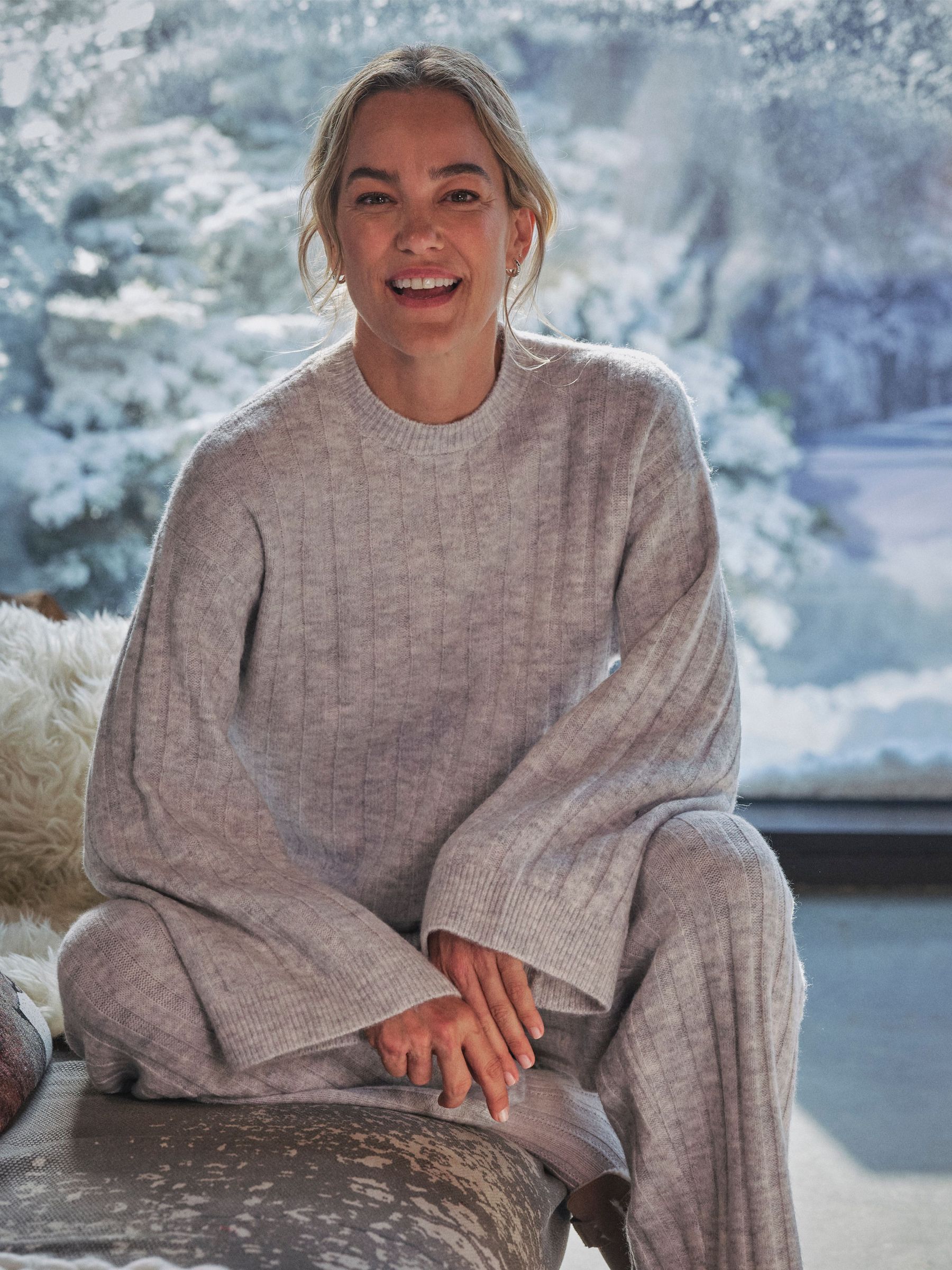 Grey Marl Knitted Lounge Jumper (G01748) | £49.50