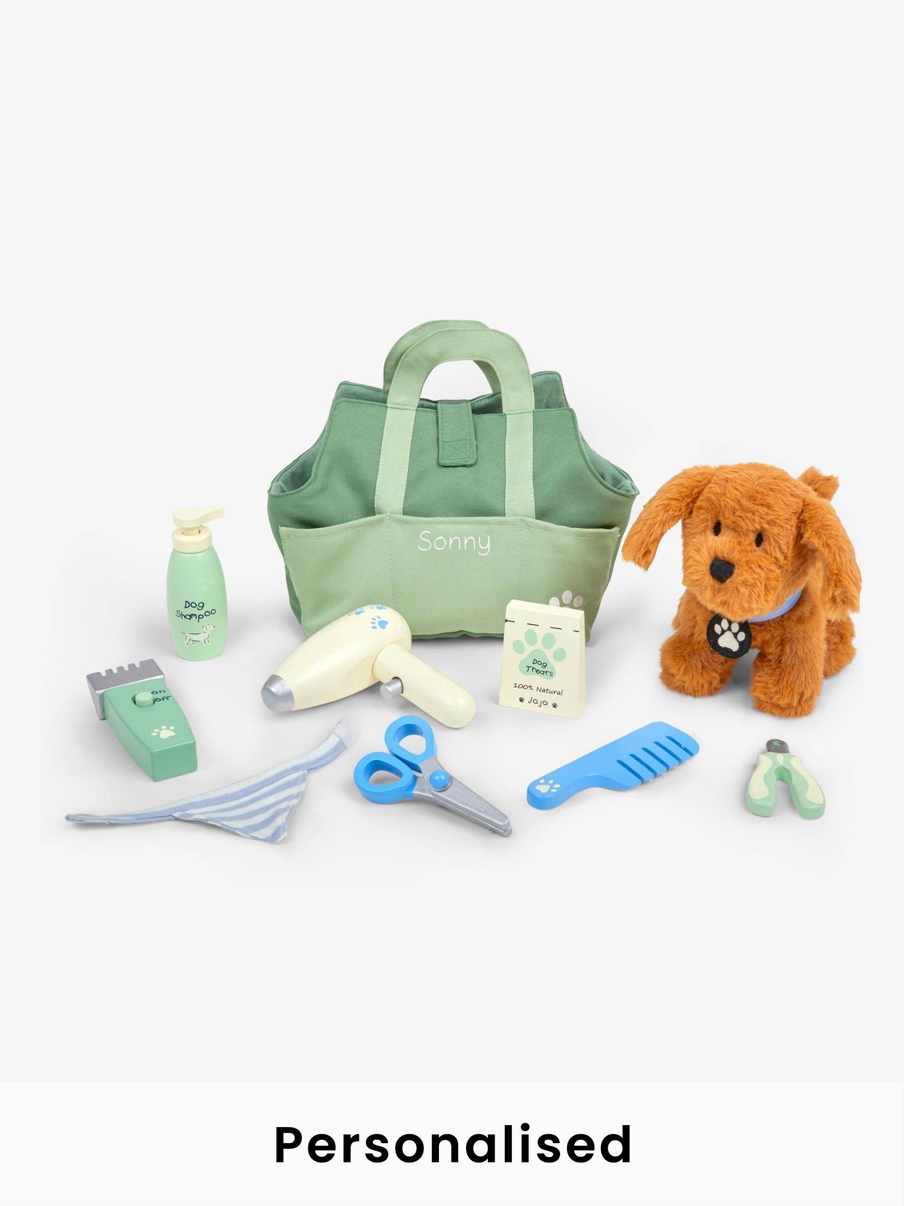 Green Personalised Dog Grooming Playset (G05841) | £48