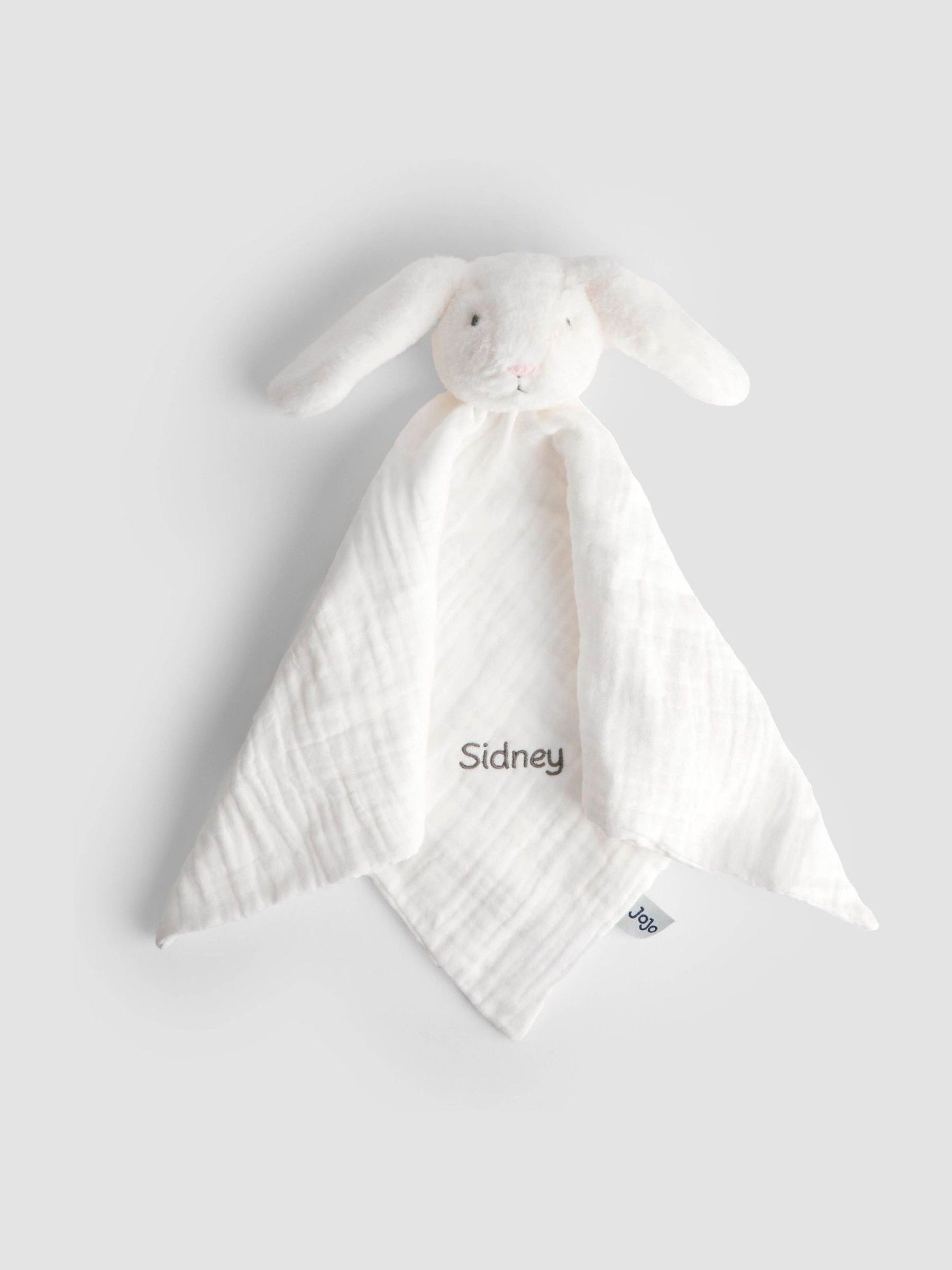 White Betsy Bunny Personalised Plush Muslin Comforter (G05847) | £20