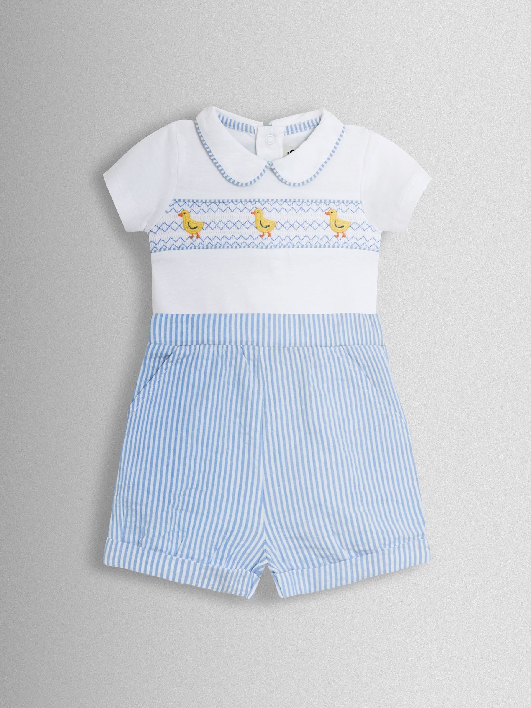 Light Blue Chick Embroidered Body & Shorts Set 2 Piece (G06327) | £32 - £34