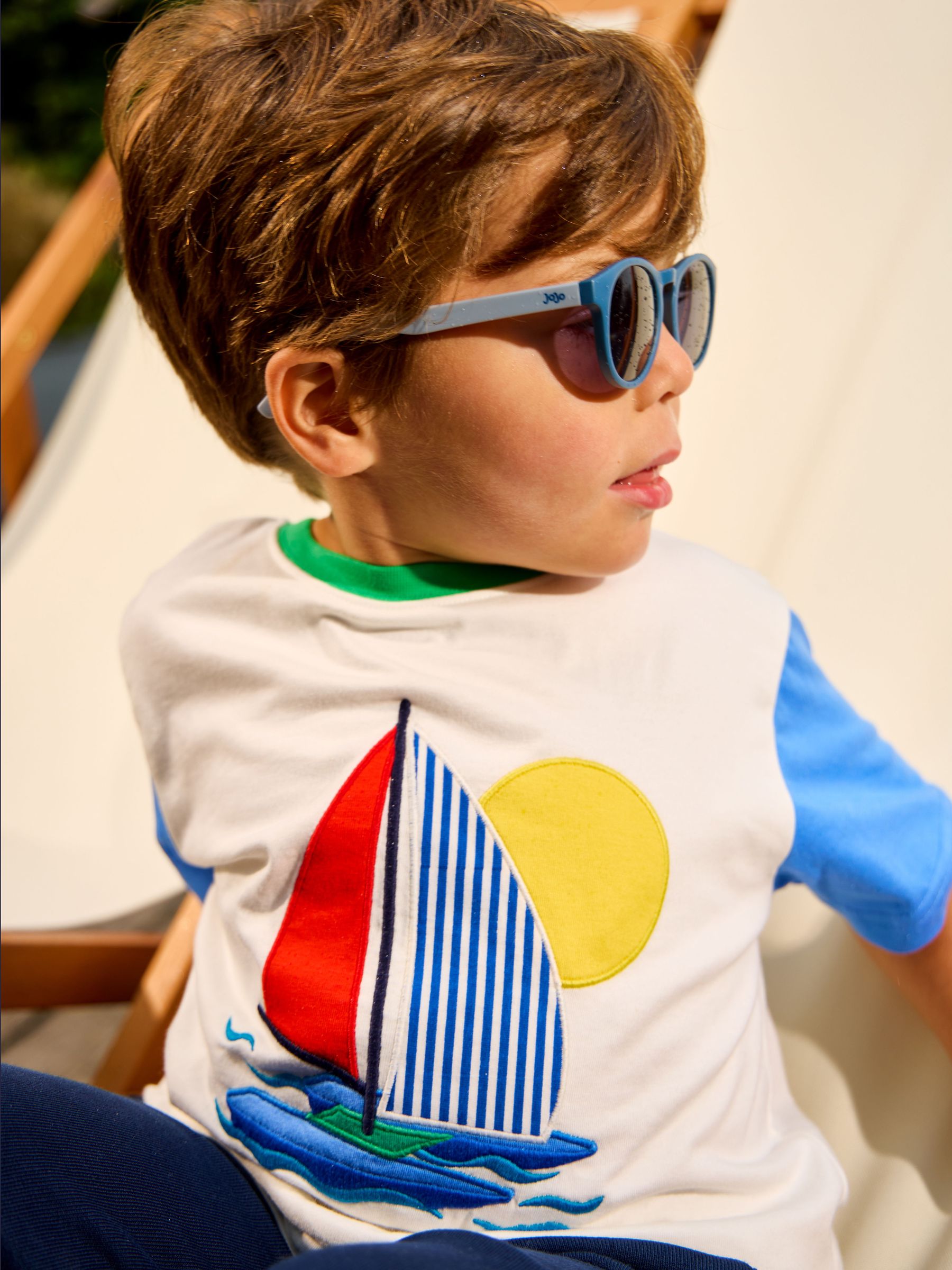 Natural Boat Stripe Appliqué T-Shirt (G06333) | £15 - £18