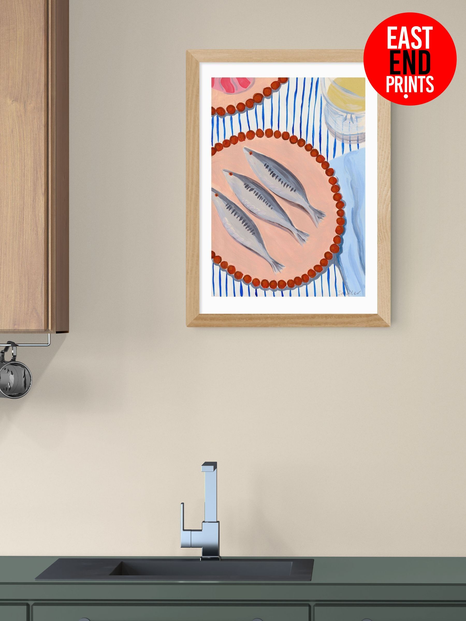 Oak Sardines Supper Wall Art Print by Susie Miller (G06395) | £50 - £130