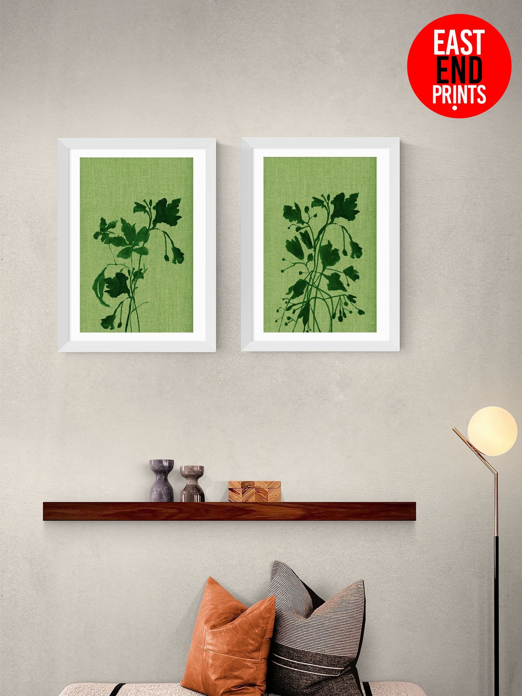 Set of 2 White Terre Verte Wall Art Prints by Cartissi (G06426) | £90 - £245