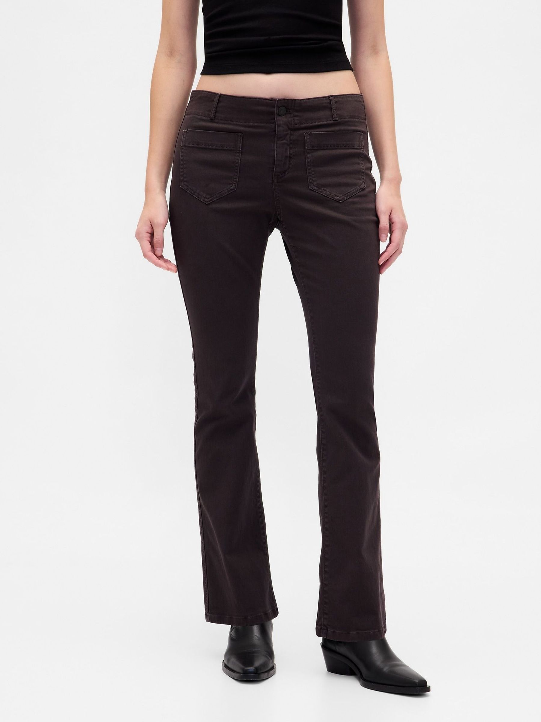 Brown Low Waisted Twill Long and Lean Trousers (G07238) | £55