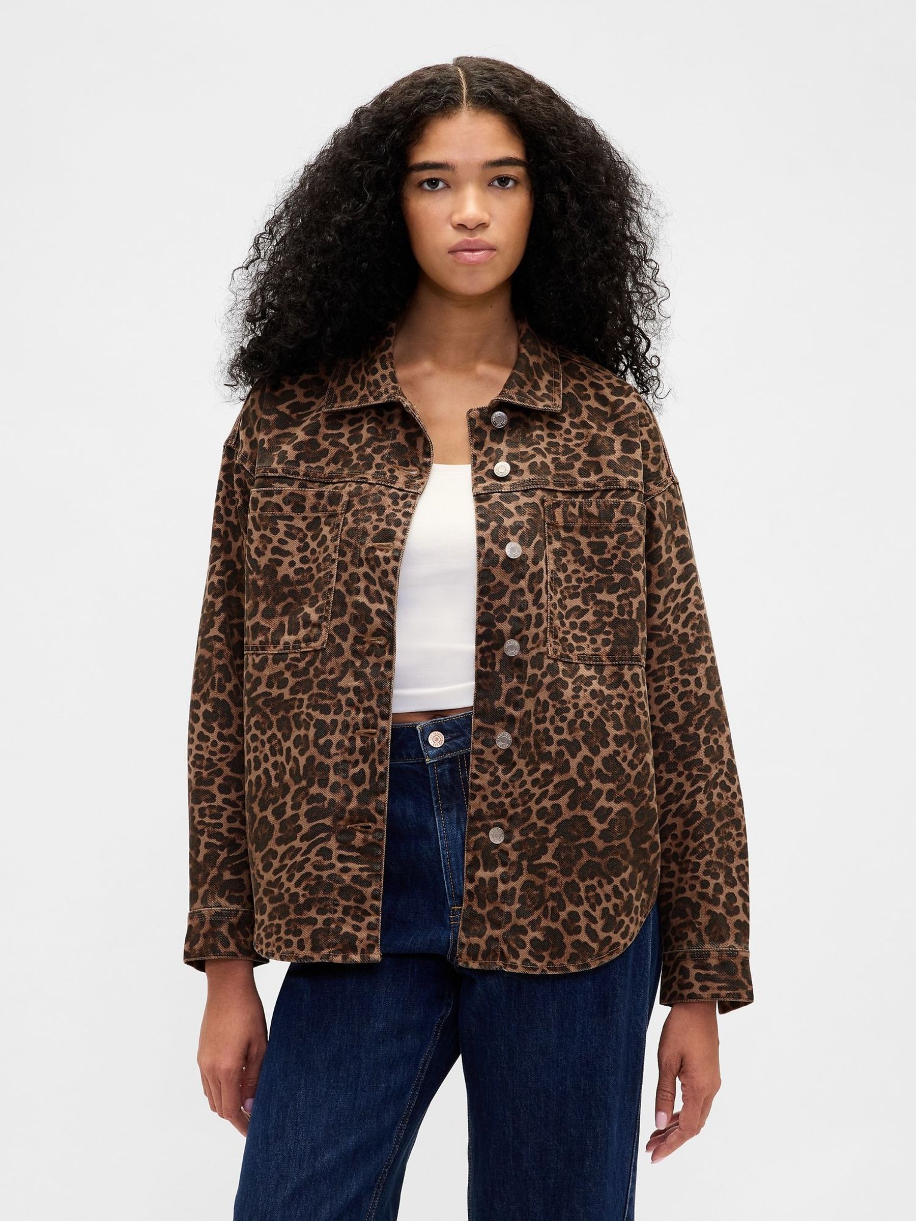 Animal UltraSoft Leopard Denim Shirt Jacket (G07254) | £85