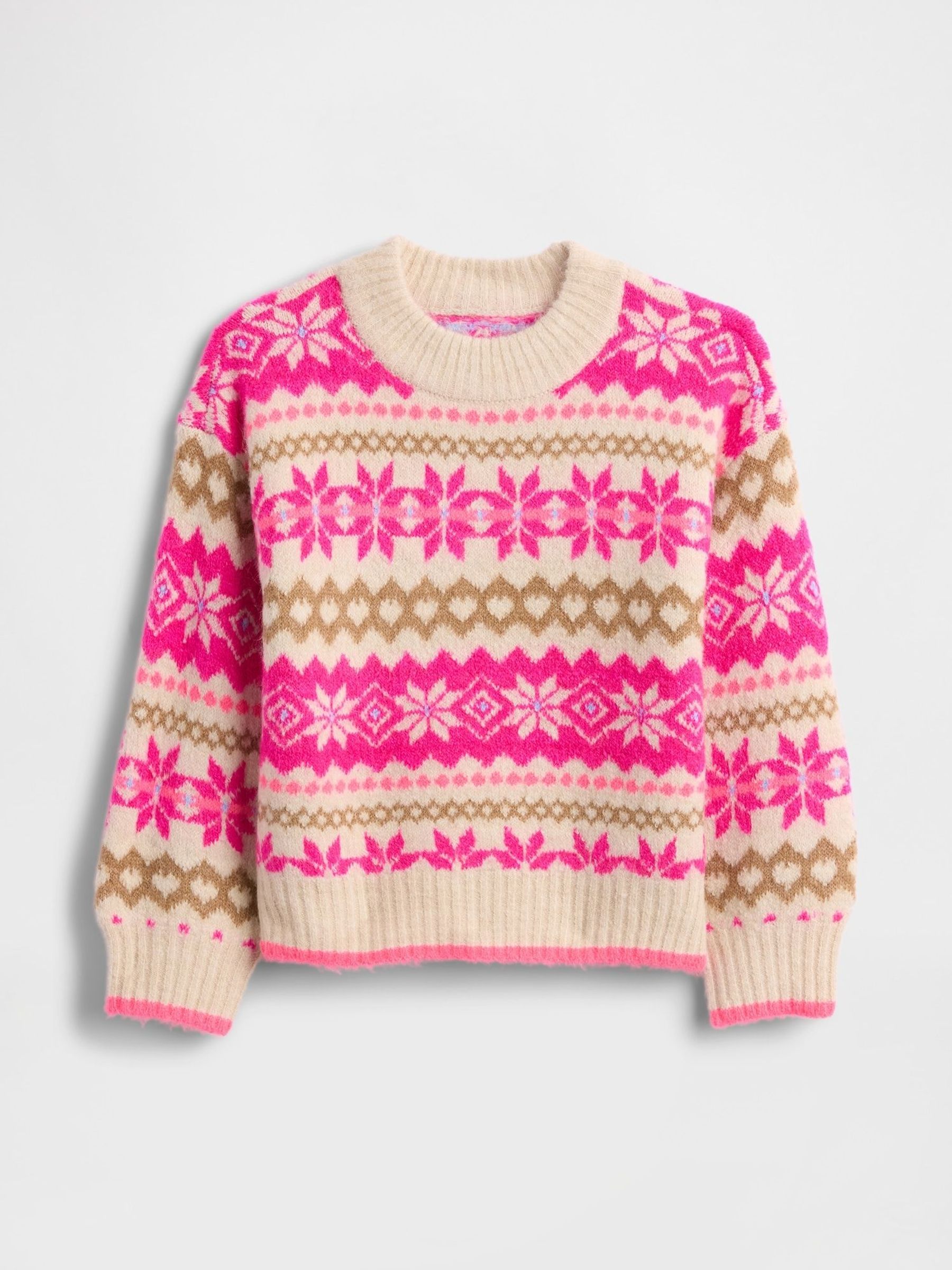 Beige Fair Isle Pattern Sweatshirt (6mths-5yrs) (G07259) | £25