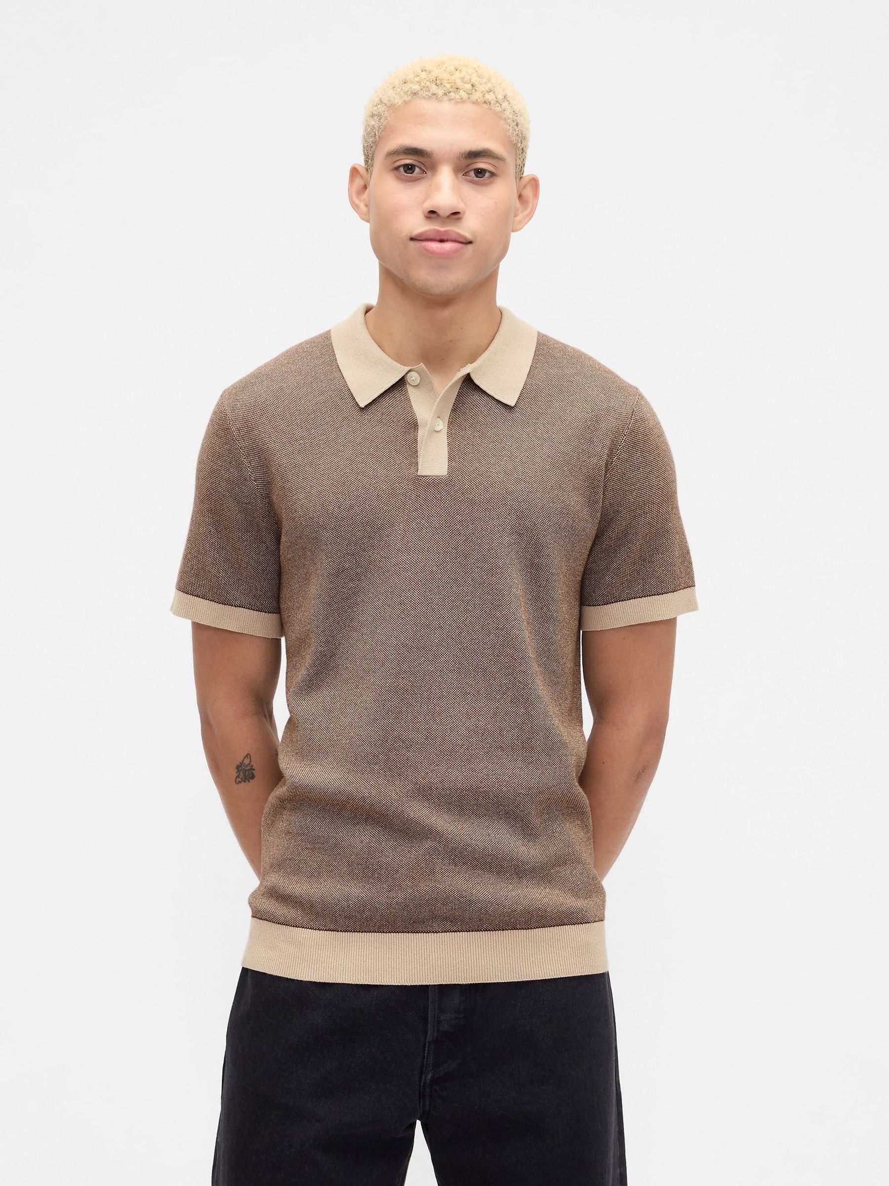 Brown Jumper Polo Shirt (G07268) | £40