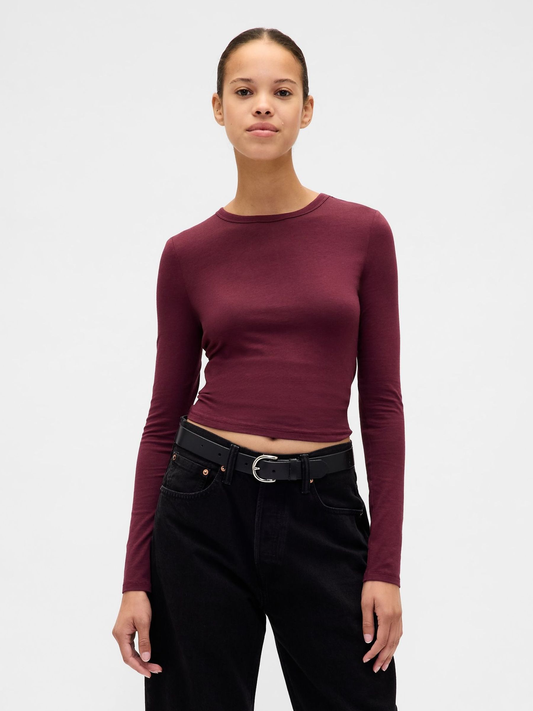 Burgundy Red Featherweight Crew neck T-Shirt (G07285) | £20