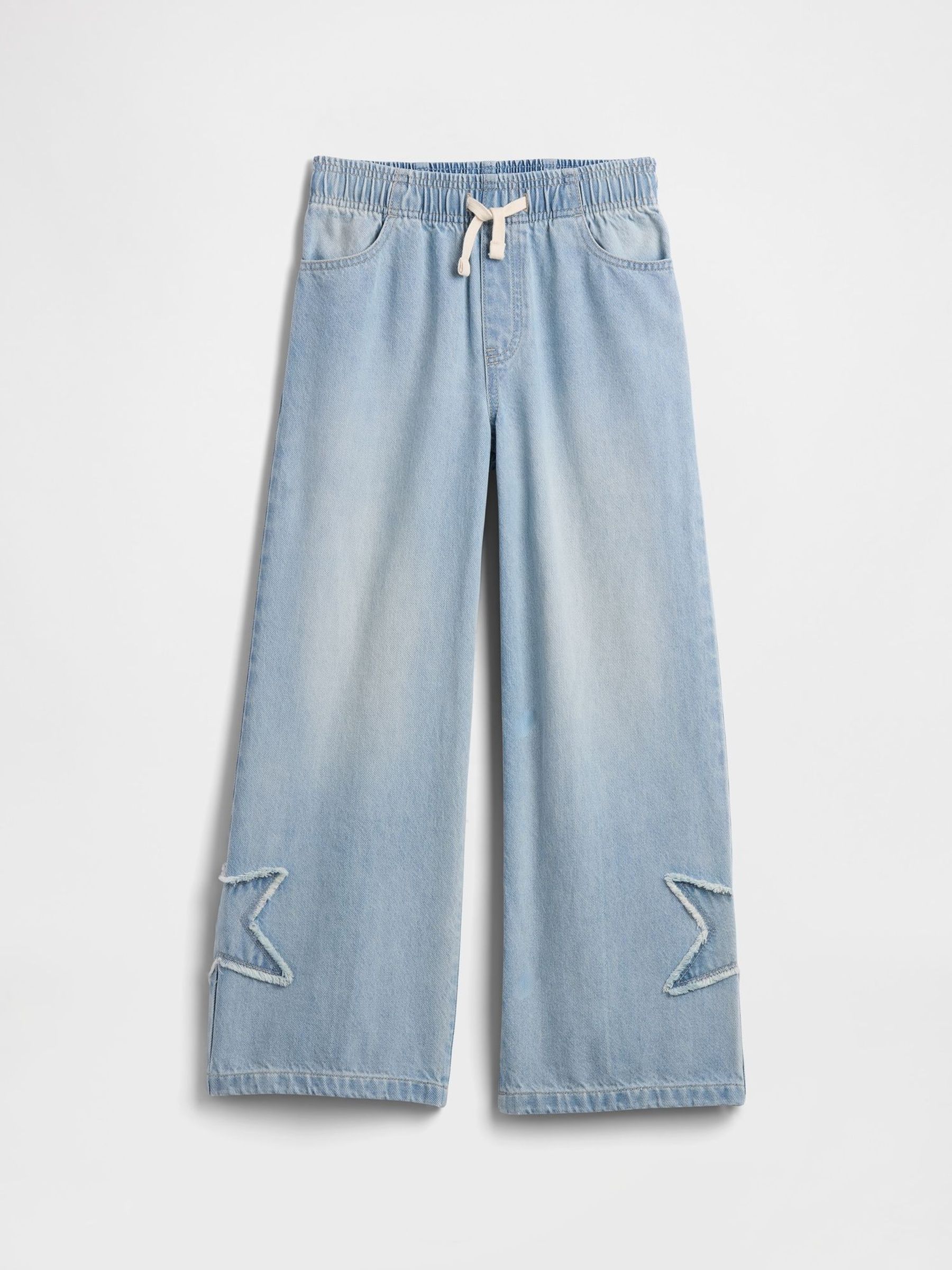 Blue High Waisted Pull On Wide Leg Jeans (G07298) | £35