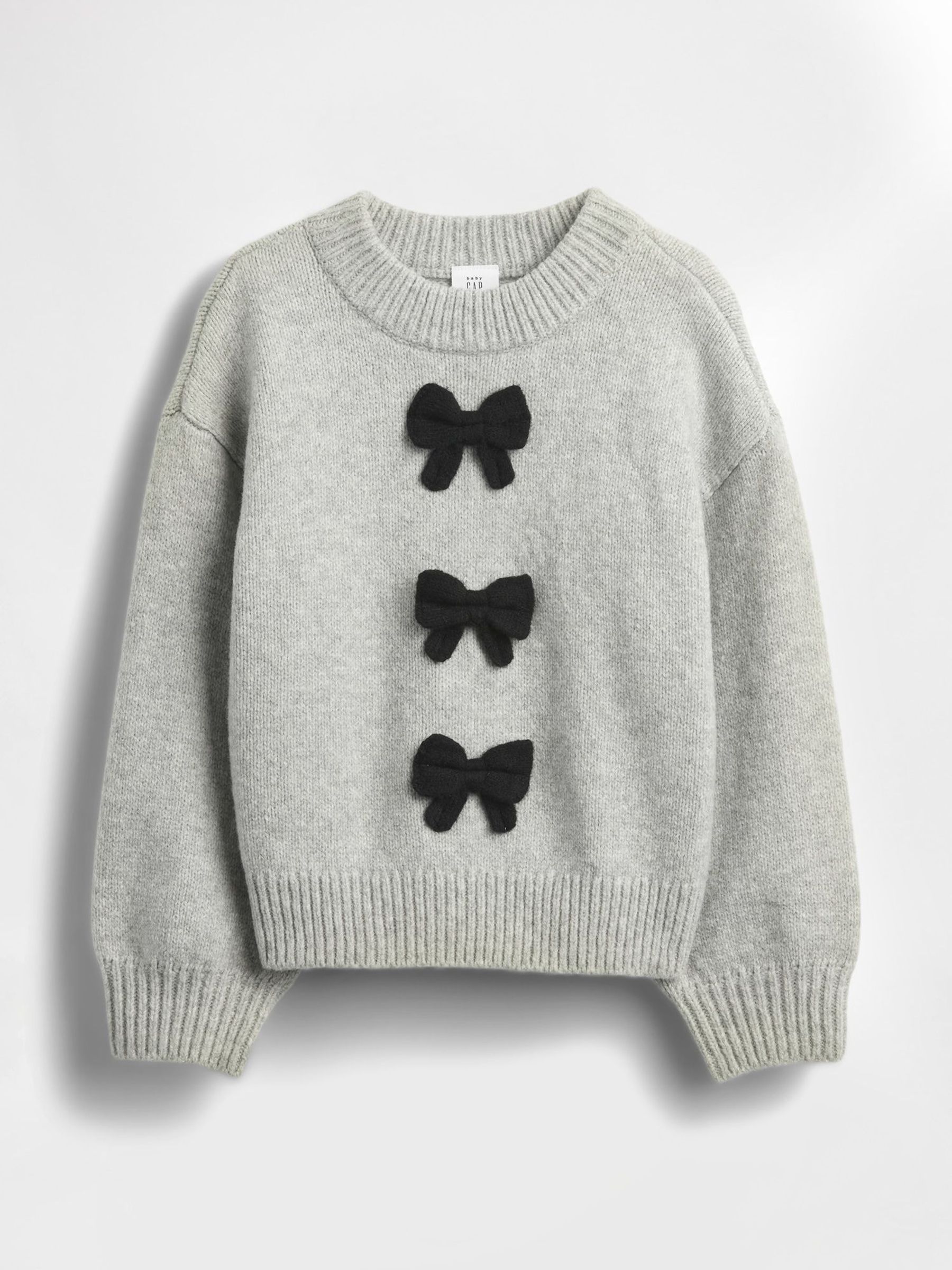 Grey CashSoft Bow Jumper (6mths-5yrs) (G07301) | £30