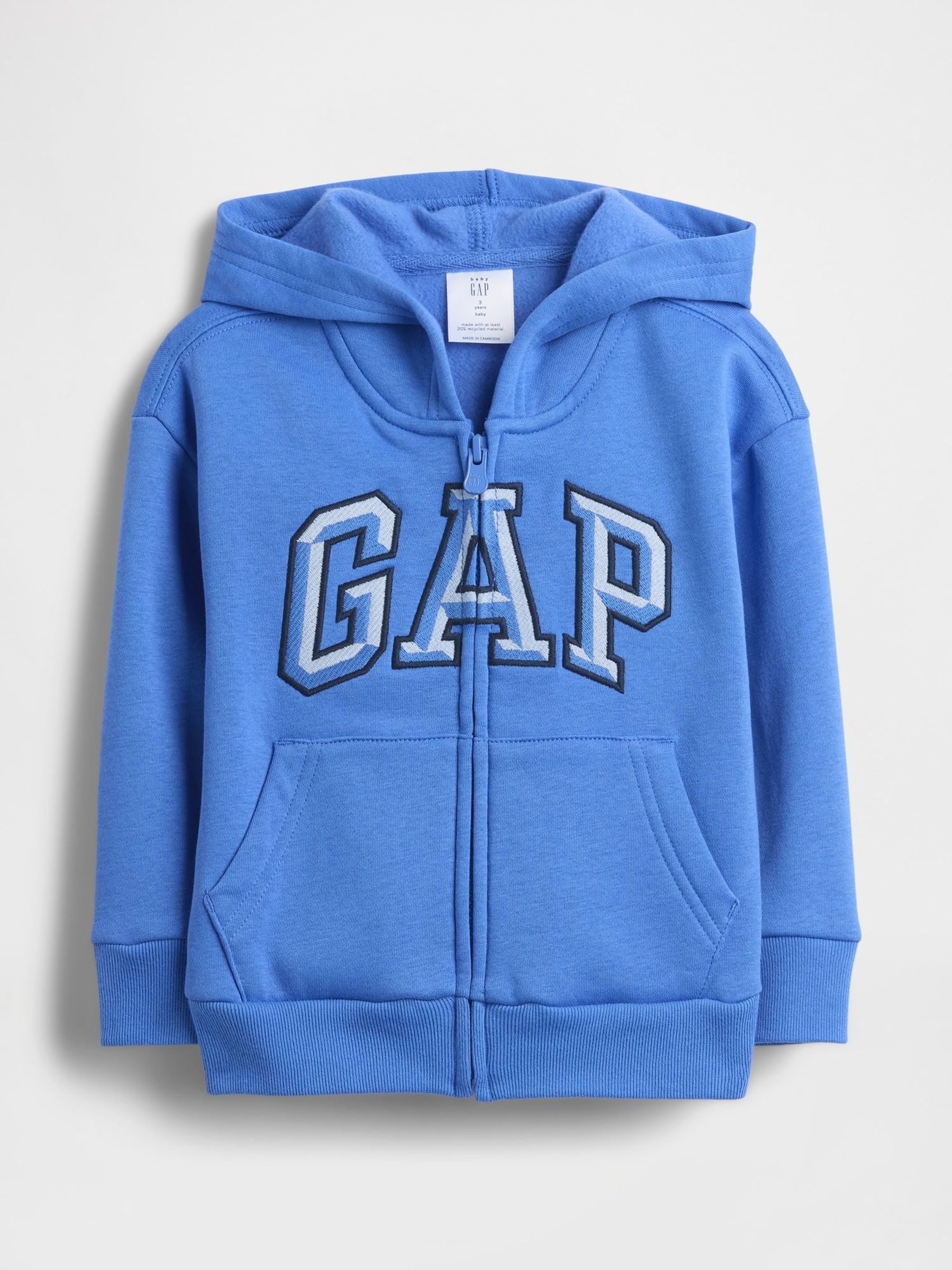 Blue Relaxed Logo Print Zip Hoodie (G07336) | £20