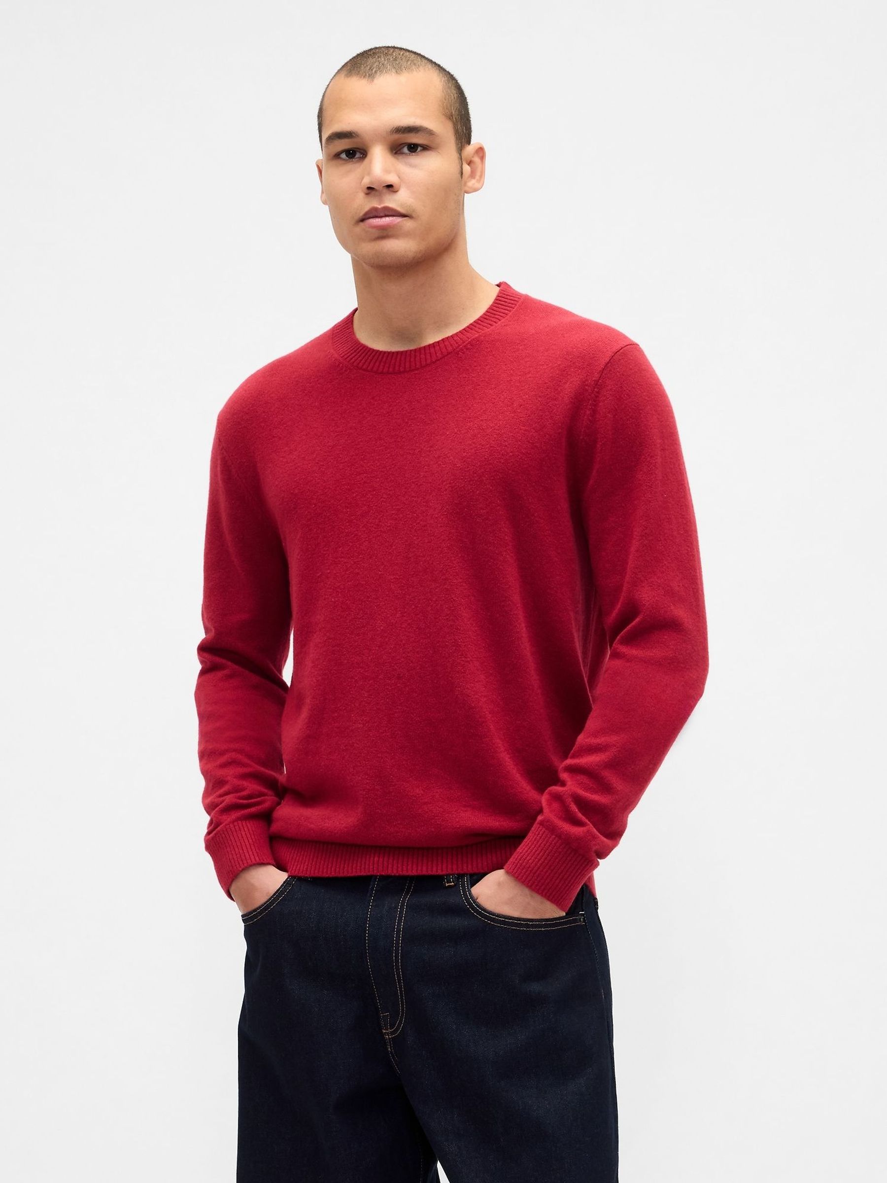 Red CashSoft Crew Sweatshirt (G07359) | £40
