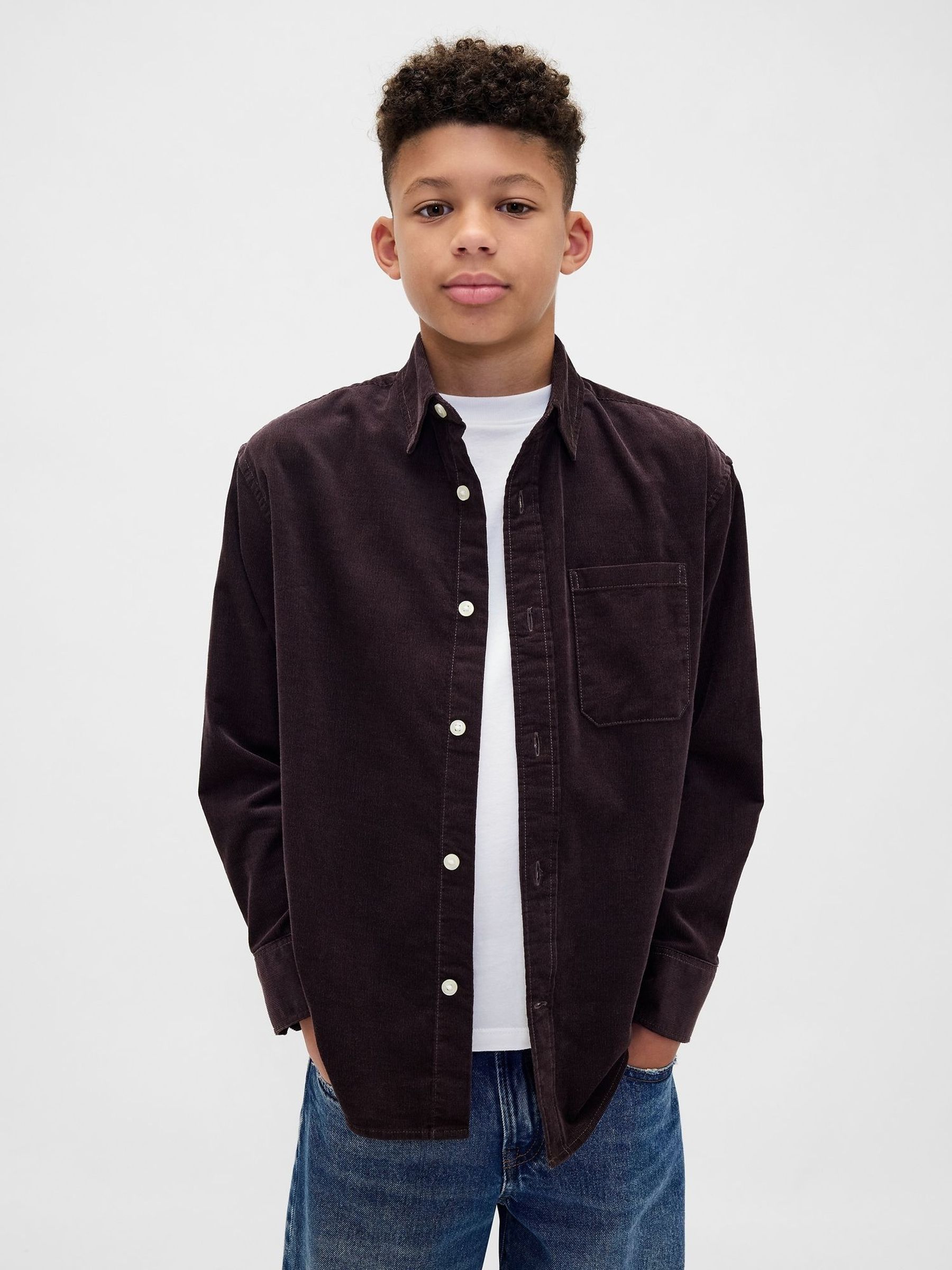 Brown Relaxed Corduroy Shirt (G07360) | £22