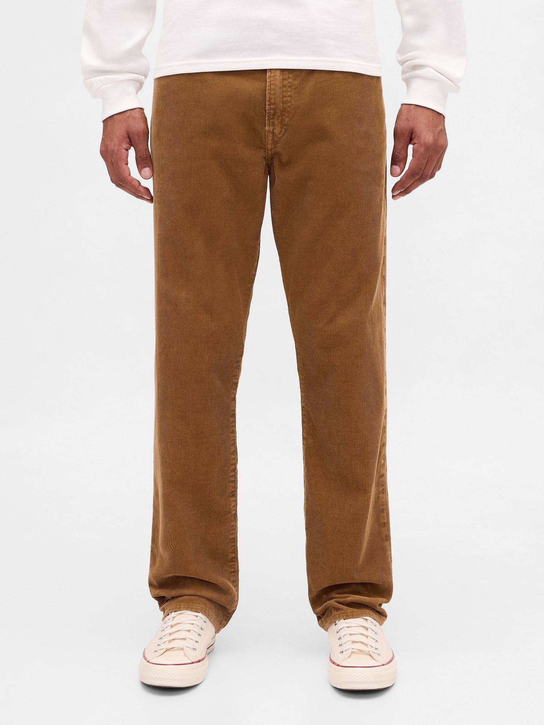 Brown Corduroy Relaxed Straight Trousers (G07390) | £50