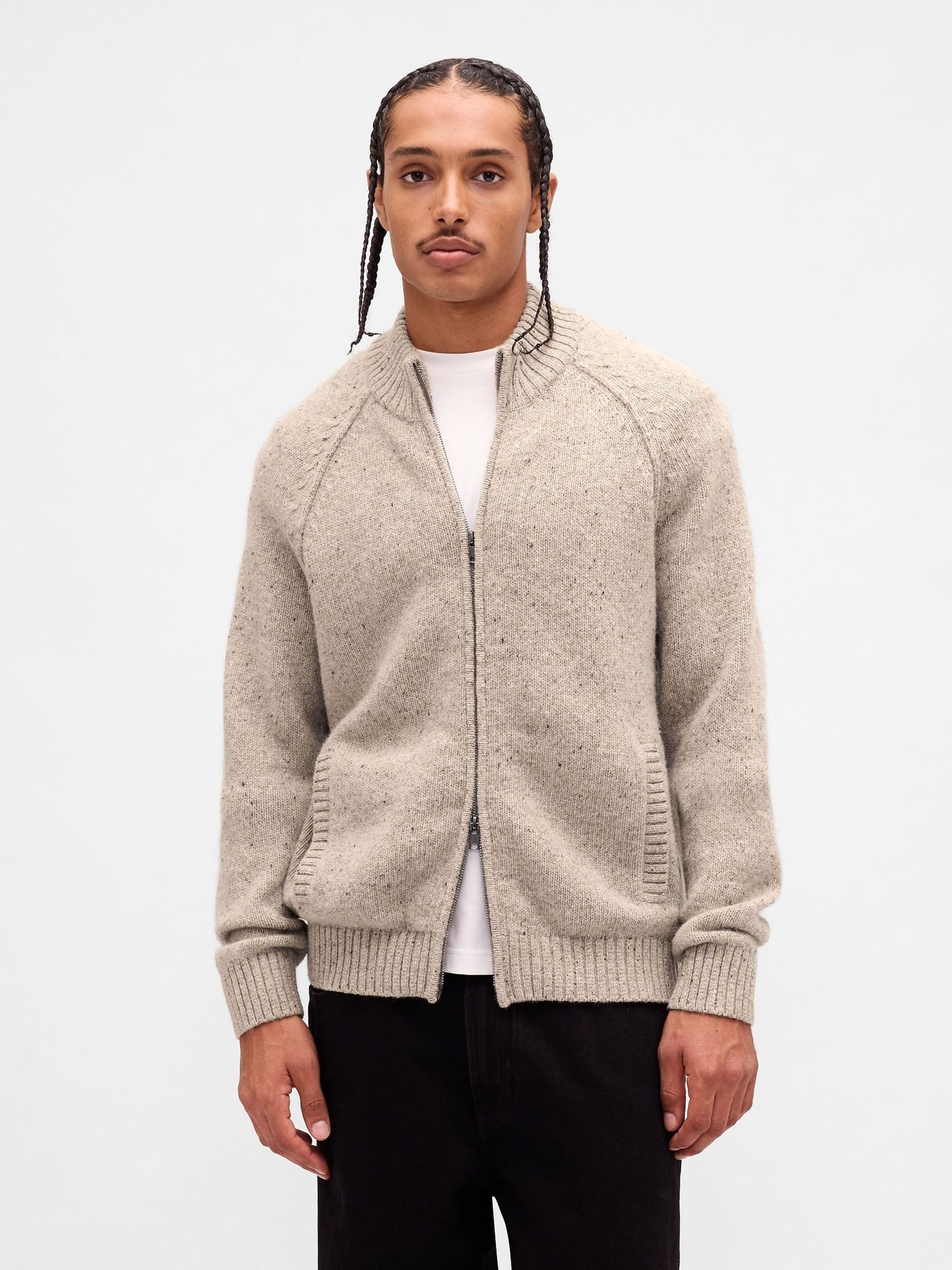 Red Wool-Blend Zip Cardigan Jumper (G07396) | £75