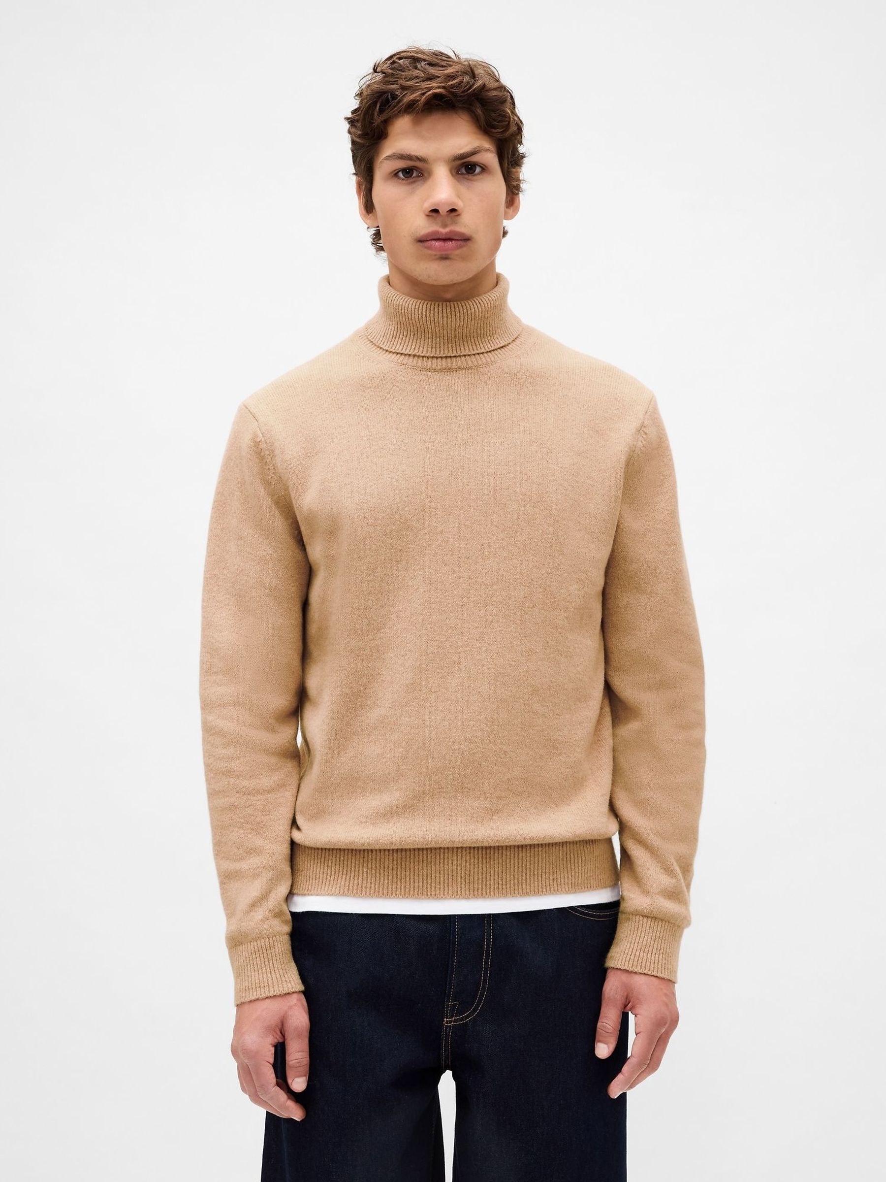 Beige CashSoft Turtle Neck Jumper (G07408) | £45
