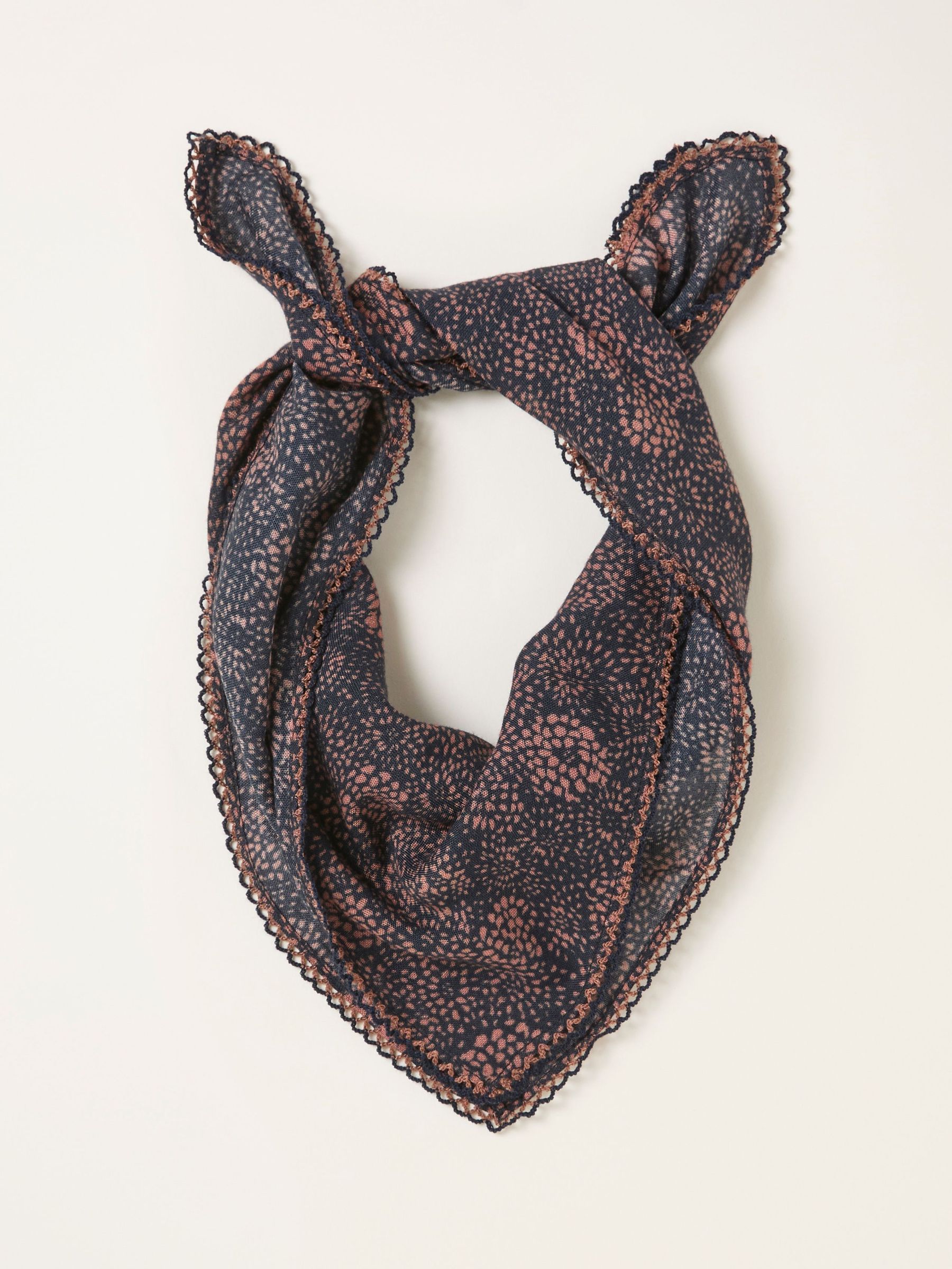 Navy Circle Floral Hair Scarf (G10657) | £12.50