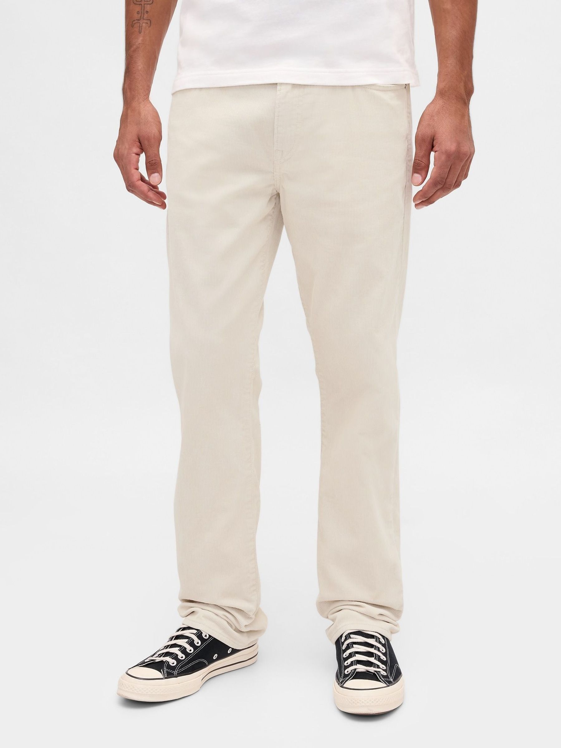 Cream Corduroy Relaxed Straight Trousers (G11557) | £50