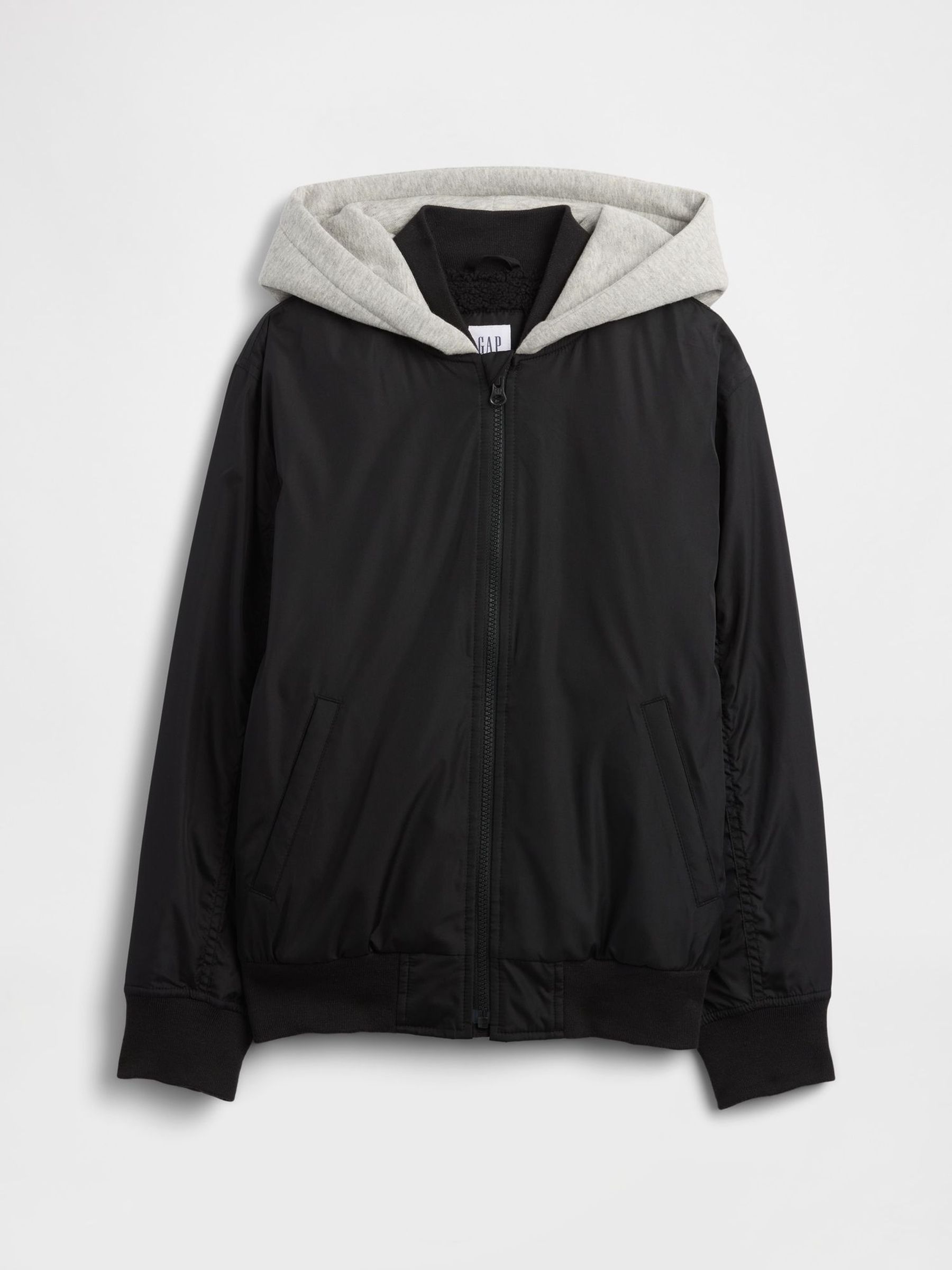 Black Hooded Bomber Jacket (G11581) | £45