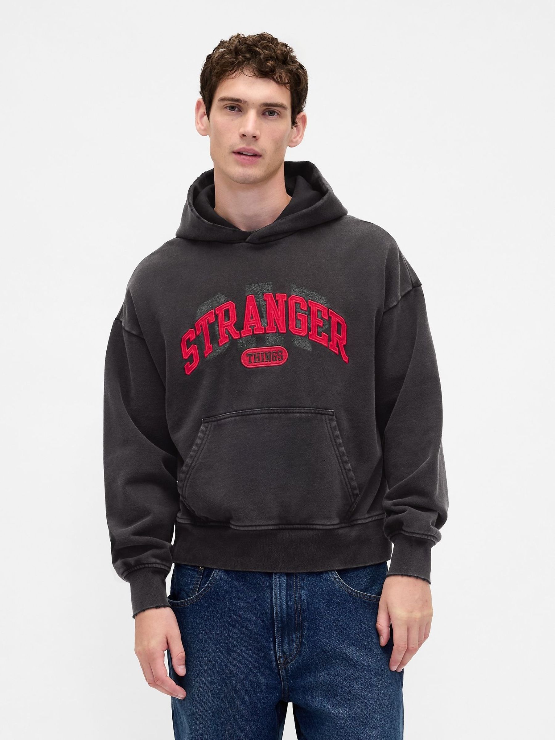 Black Stranger Things Heavyweight Hoodie (G11594) | £95