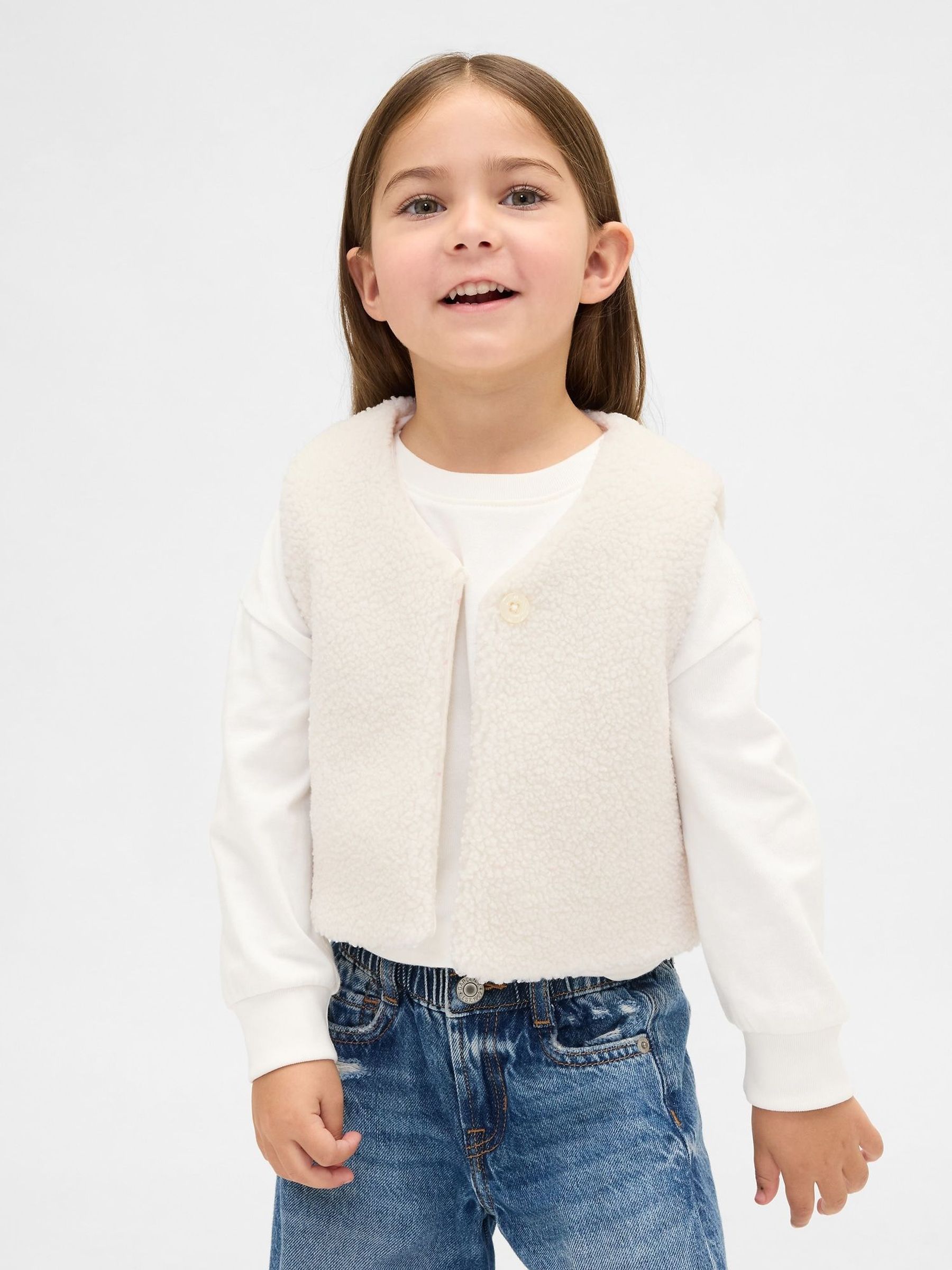 Cream Sherpa Vest (G11612) | £25