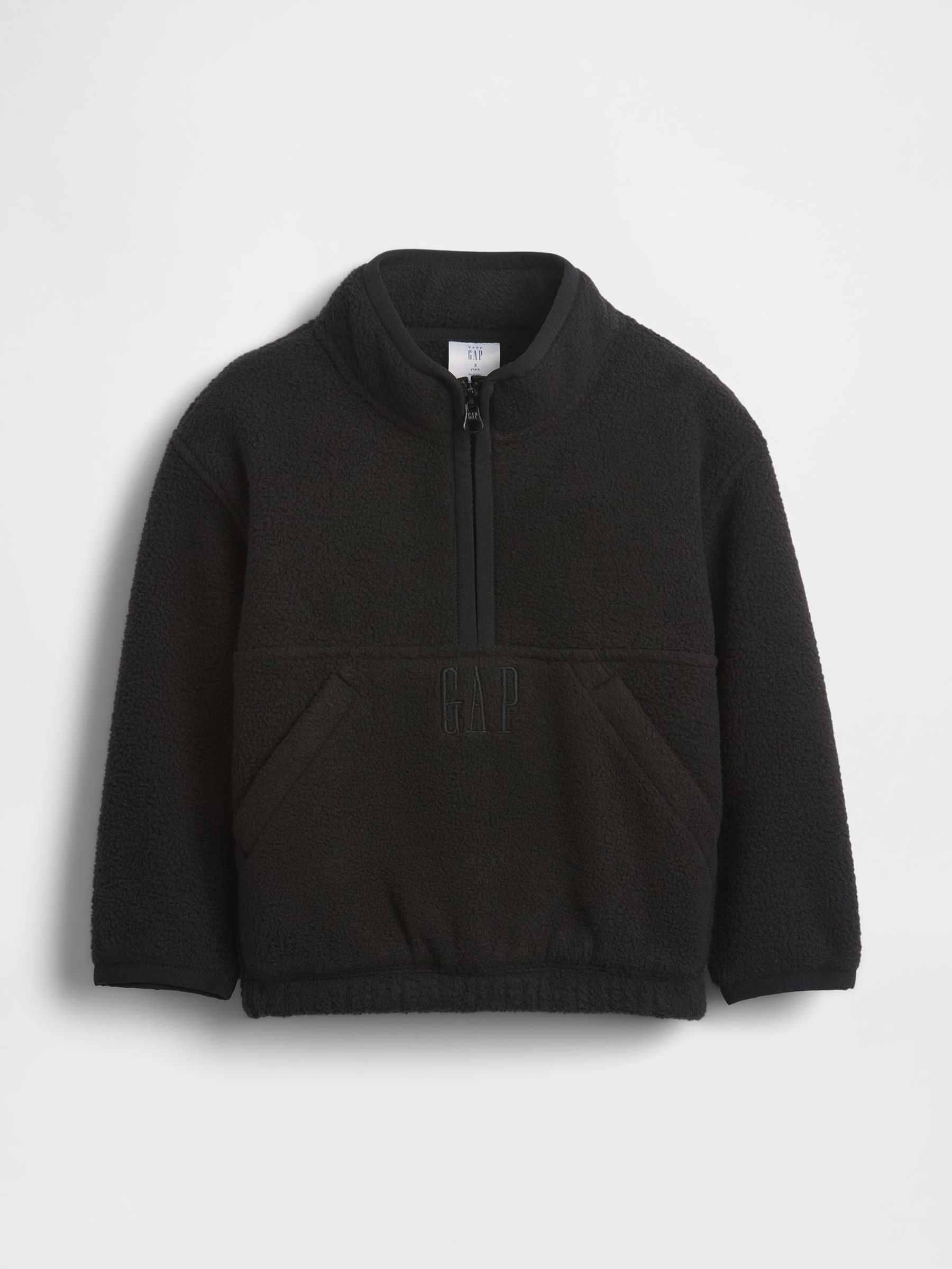 Black Sherpa Half-Zip Pullover Sweatshirt (6mths-5yrs) (G11641) | £25